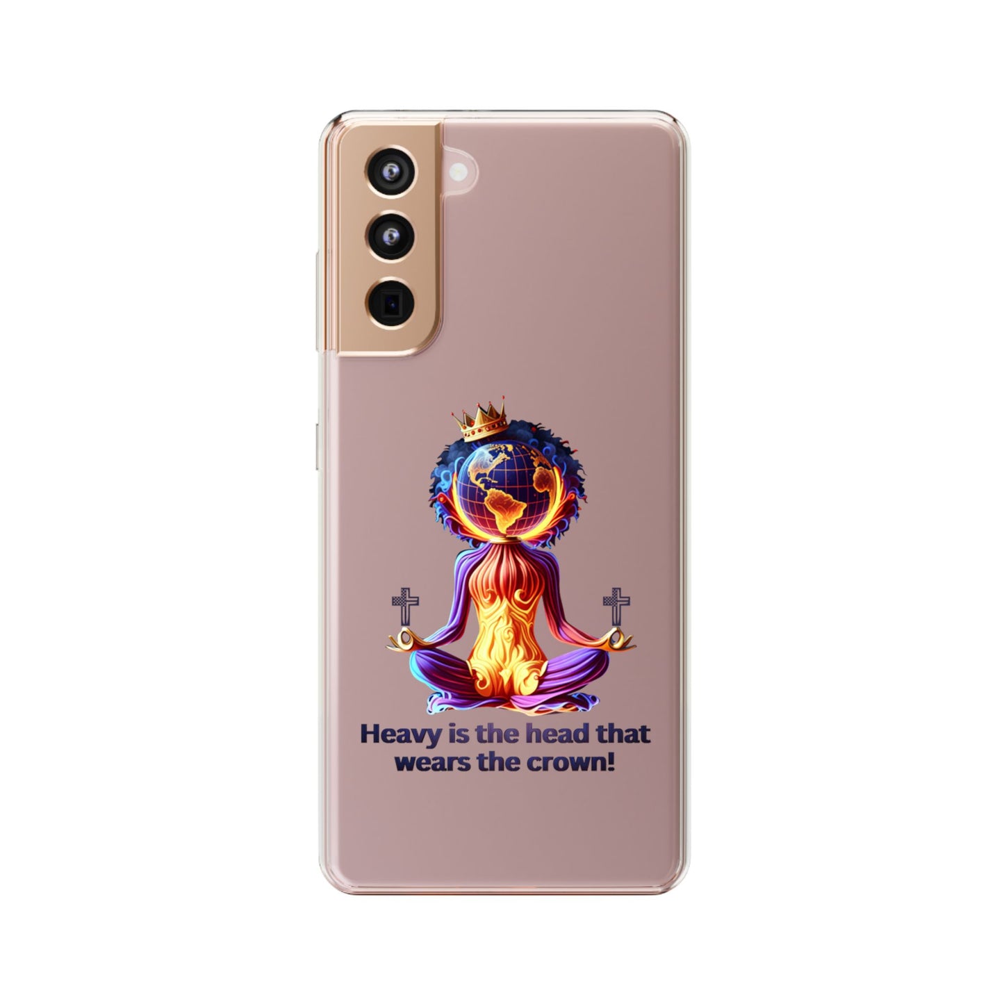 "Heavy is the Head" Clear Cellphone Case Cases, Inspirational Cellphone Case for iPhone and Samsung Phones, Custom Cellphone Case