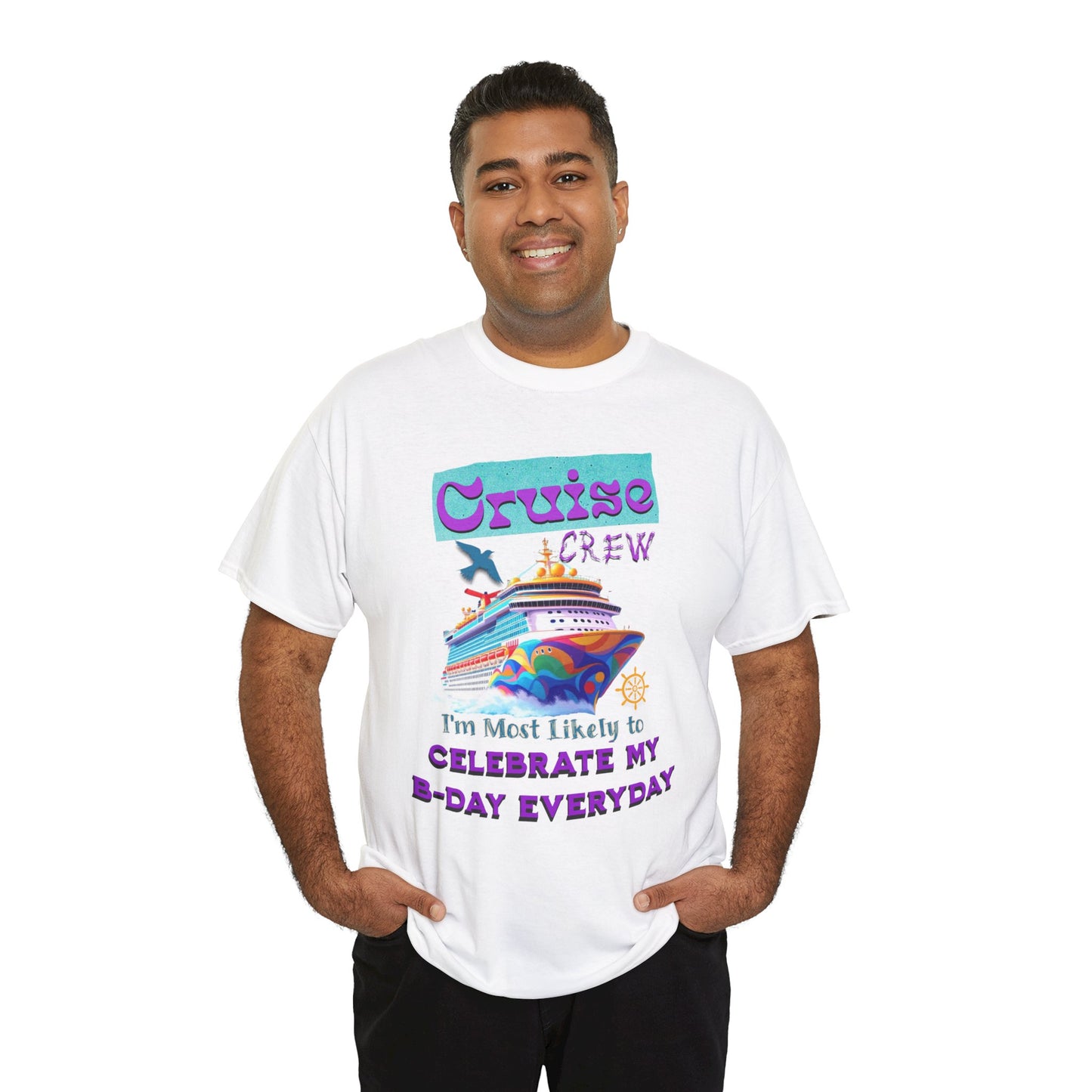 Cruise Crew Birthday Tee, Unisex Cotton T-Shirt, Vacation Apparel, Party Outfit, Gift for Travelers, Fun Cruise Wear, Cruise Birthday T-Shirt
