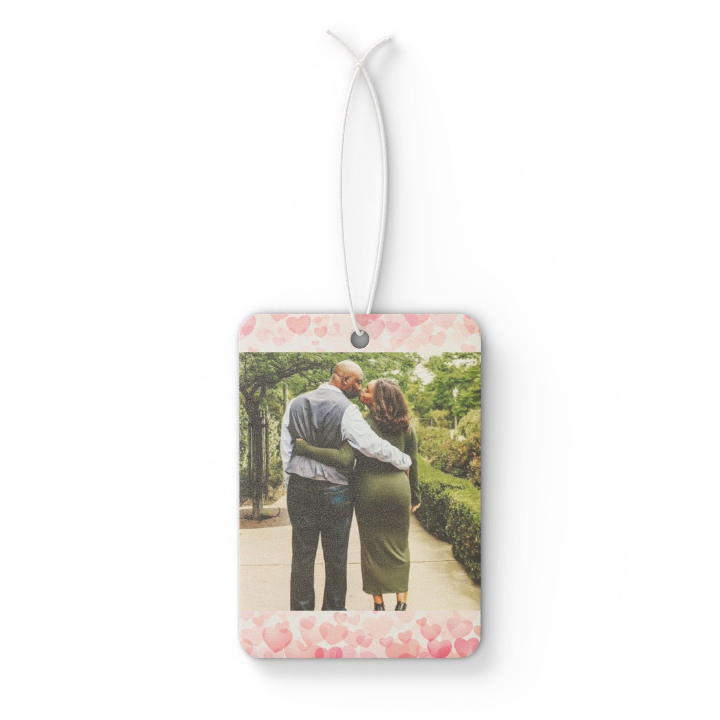 Personalized Car Air Freshener, Three Scents: Pine, New Car and Black Ice, Choose Photo and Background Colors