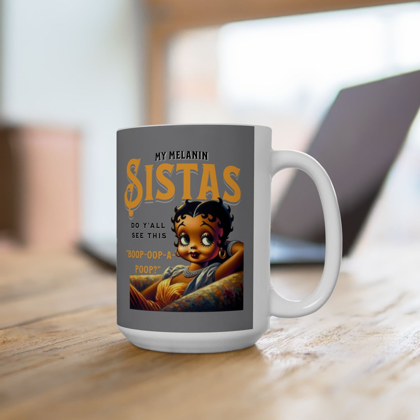 Black Betty Boop Ceramic Mug, (11oz, 15oz), Melanin Betty Boop Humorous Mug, 92 Percent Black Women Mugs, Betty Boop Merchandise