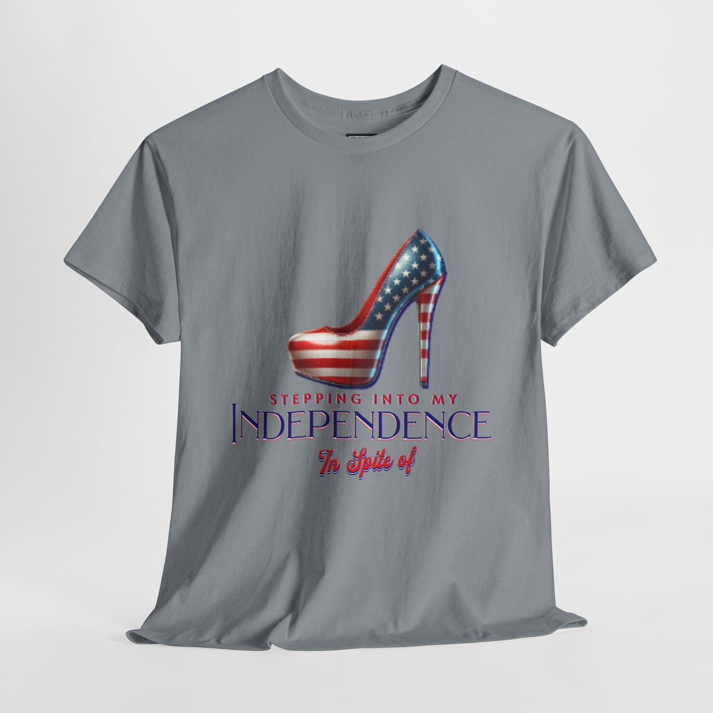 Independence Celebration Tee, Cute Women Heavy Cotton T-Shirt, Patriotic 4th of July Shirt, Cute Flag Gift for Her, Summer Style