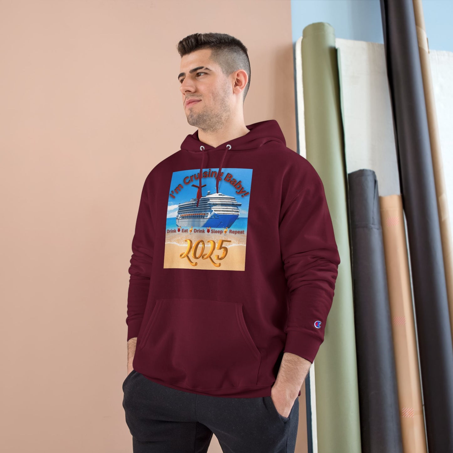 "I'm Cruising Baby 2025" Champion Hoodie, Men and Women Cruise Hoodie 2025, Bon Voyage Shirts 2025, Sailing Shirts