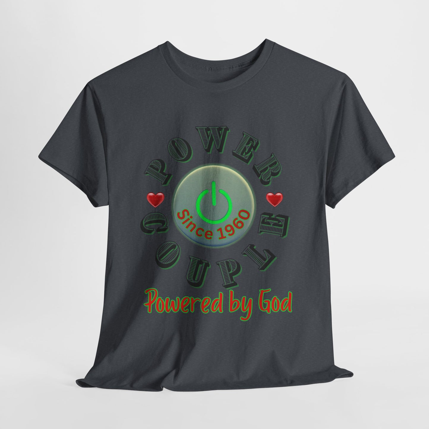 Power Couple - Powered by God T-Shirt | Anniversary Shirt for Couples Since 2011, Valentine T-shirt for Couples Unisex Heavy Cotton Tee
