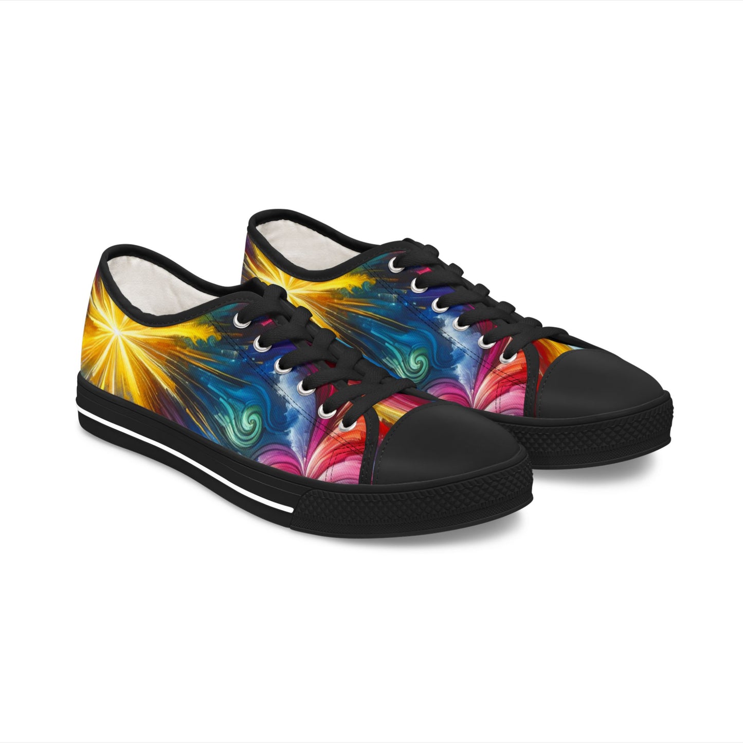 Vibrant Women's Low Top Sneakers, Colorful Casual Shoes, Trendy Tennis Shoes, Graffiti Sneakers, Lightweight Fashion Footwear