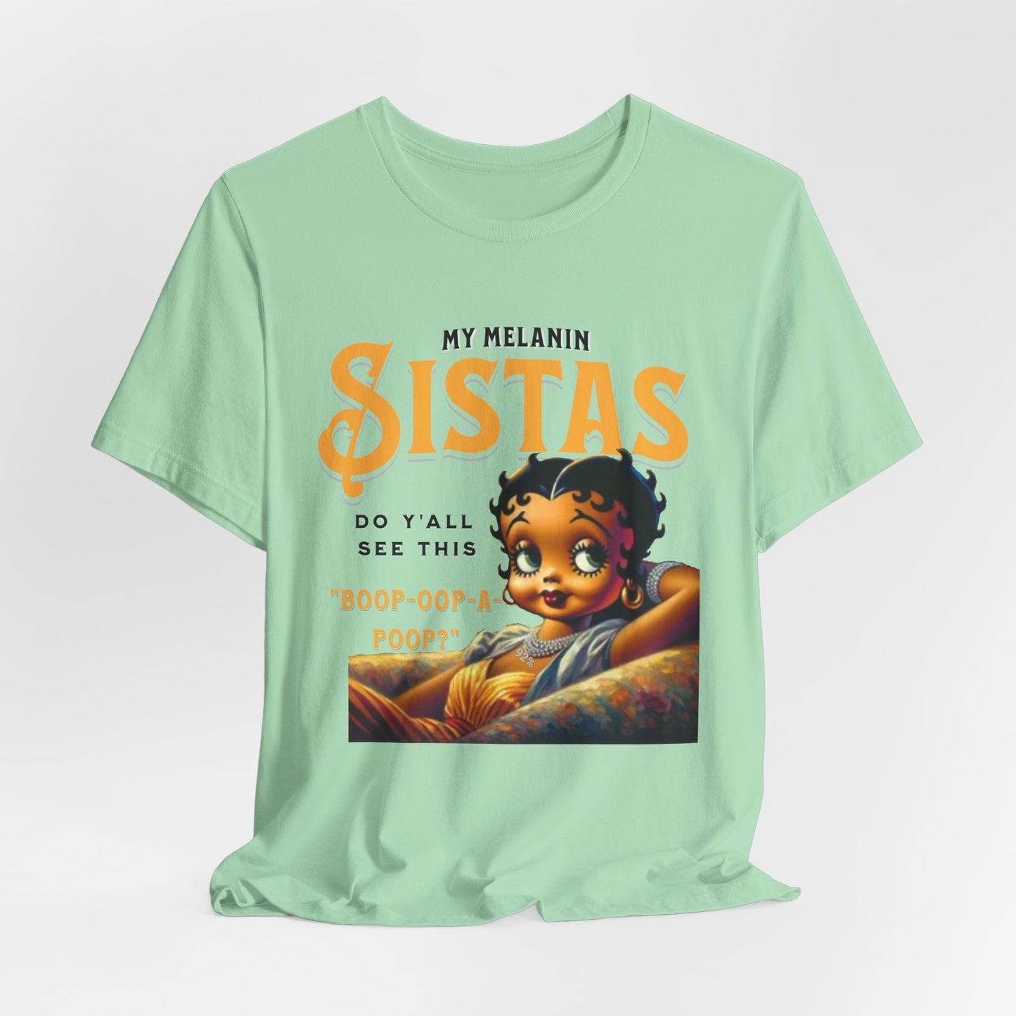 Melanin Betty Boop, 92% Black Woman Shirt, Black Girl Magic Tees, Black Culture T-Shirts, Humorous Betty Boop Shirts, Betty Boop T-Shirts