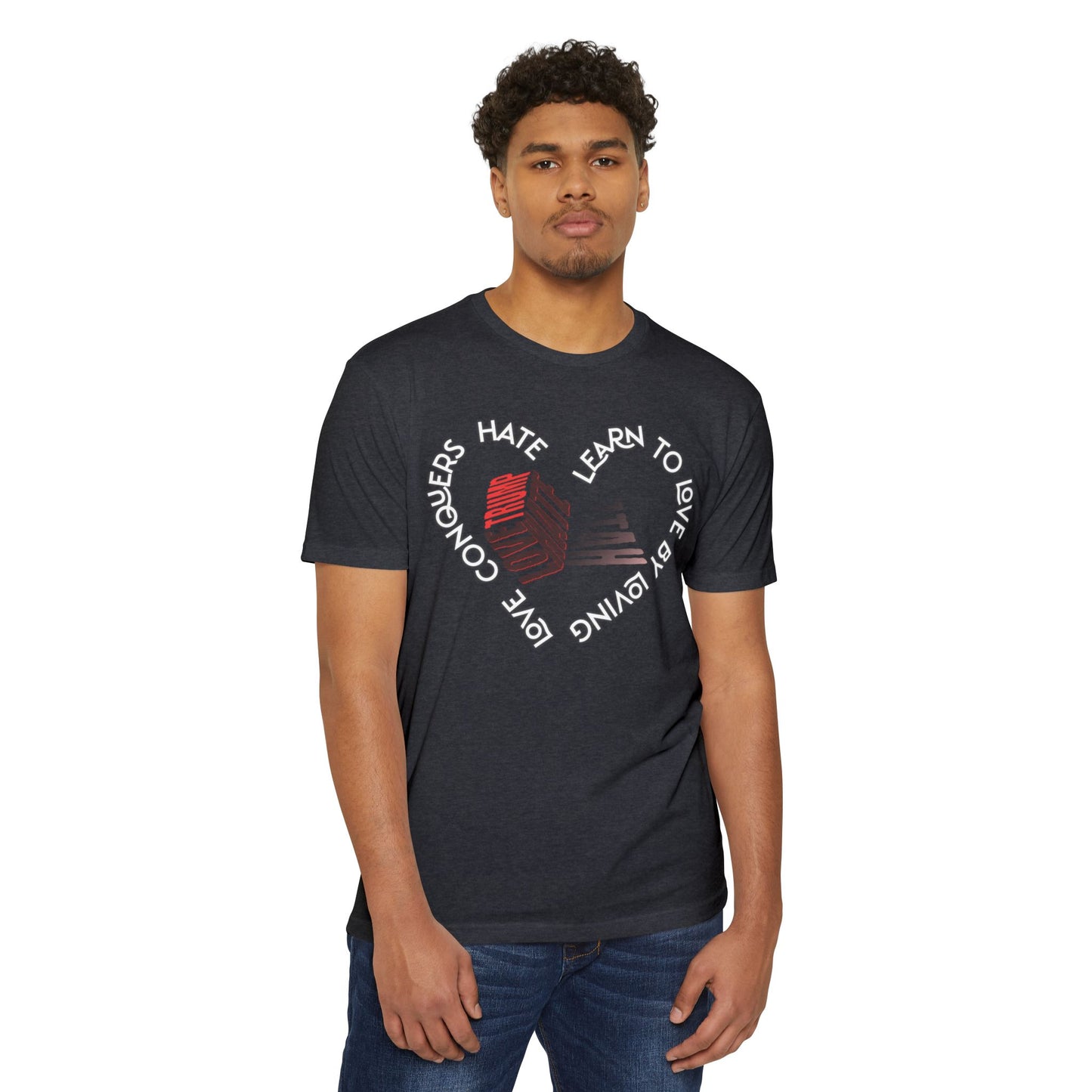 Vibrant Love Trump Hate Unisex T-Shirt, Graphic Tee for Casual Wear, Ideal for Gift, Summer Vibes, Celebration Style, Trendy Streetwear