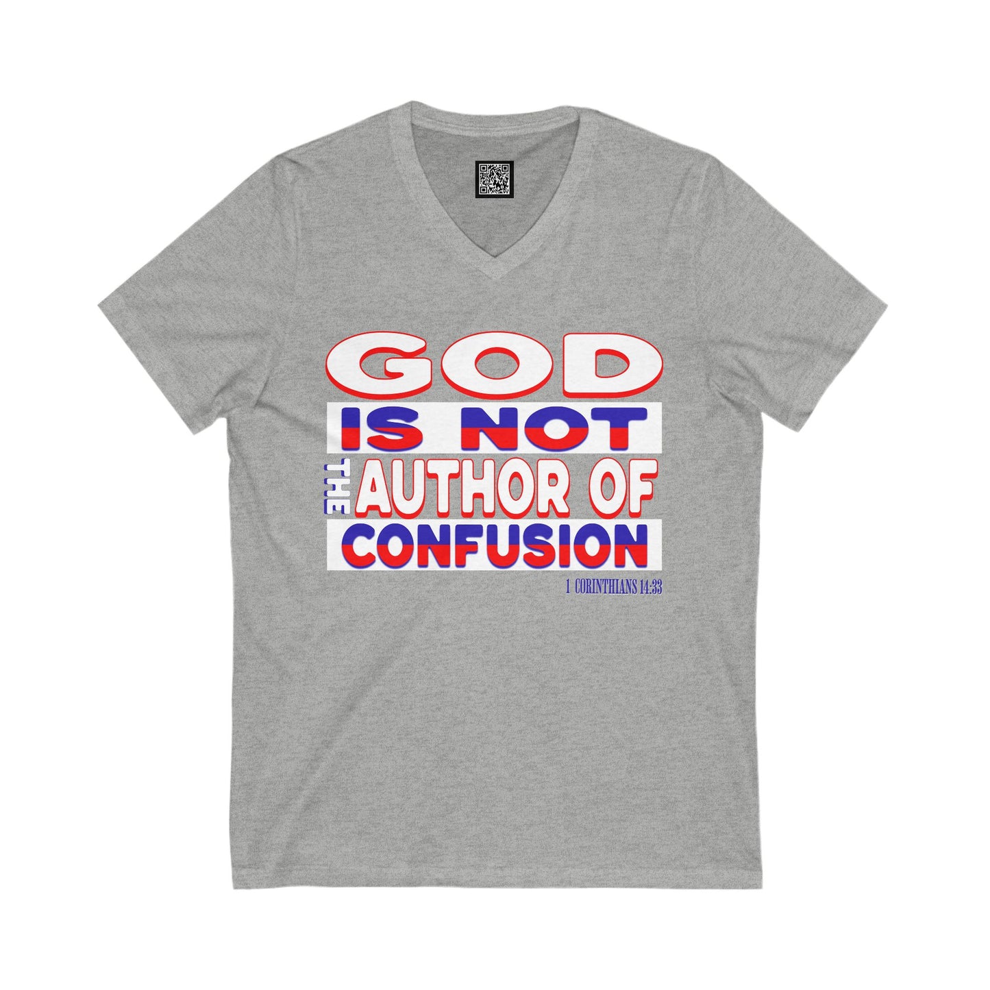 Faith-Based V-Neck Tee, Christian Apparel, Inspirational T-Shirt, Gift for Believers, Casual Outfit, Bible Verse Shirt, Wake up America