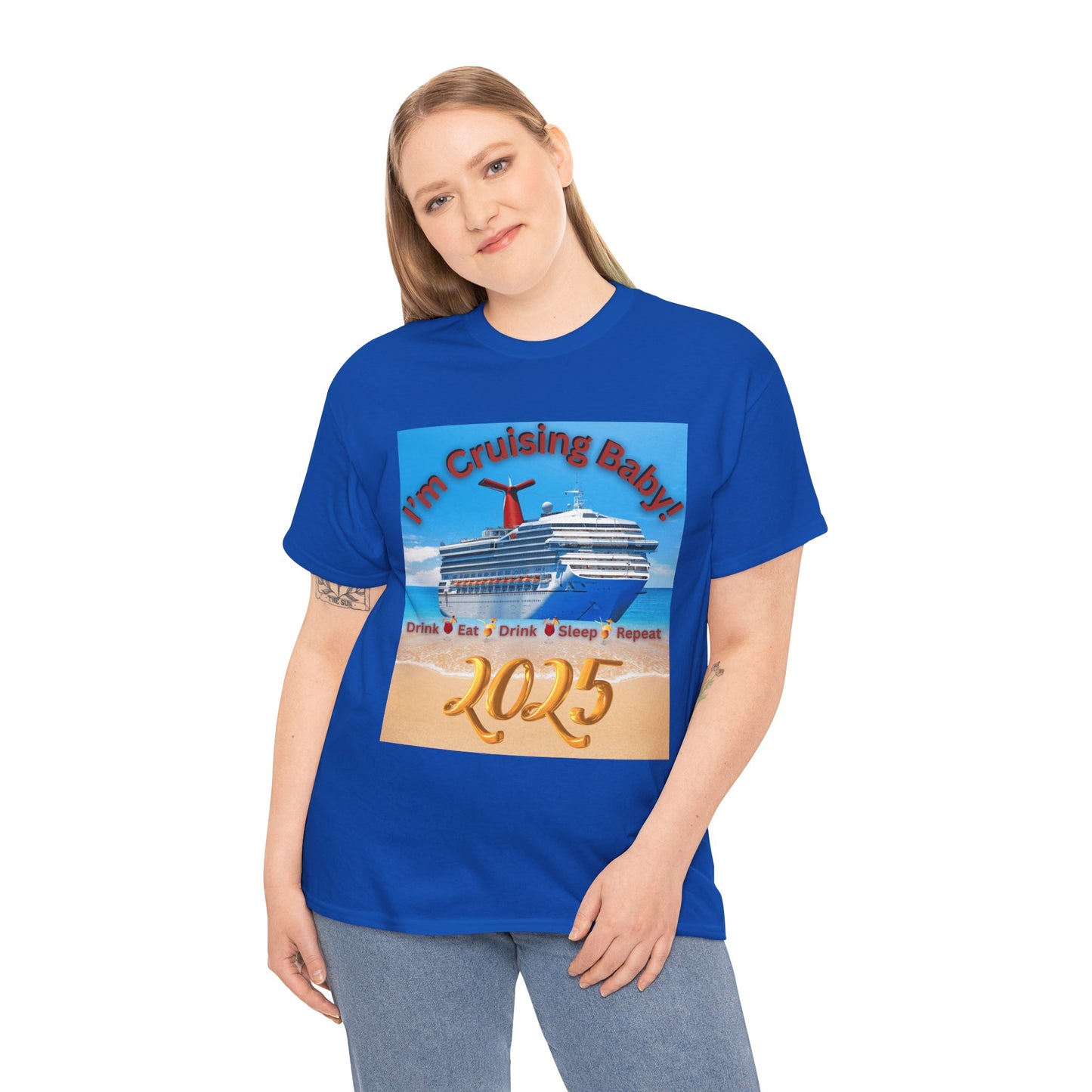 "I'm Cruising 2025" Unisex Heavy Cotton Tee, Cruise T-Shirts 2025, Unisex Cruise T-Shirts 2025, Bon Voyage Cruise Shirts