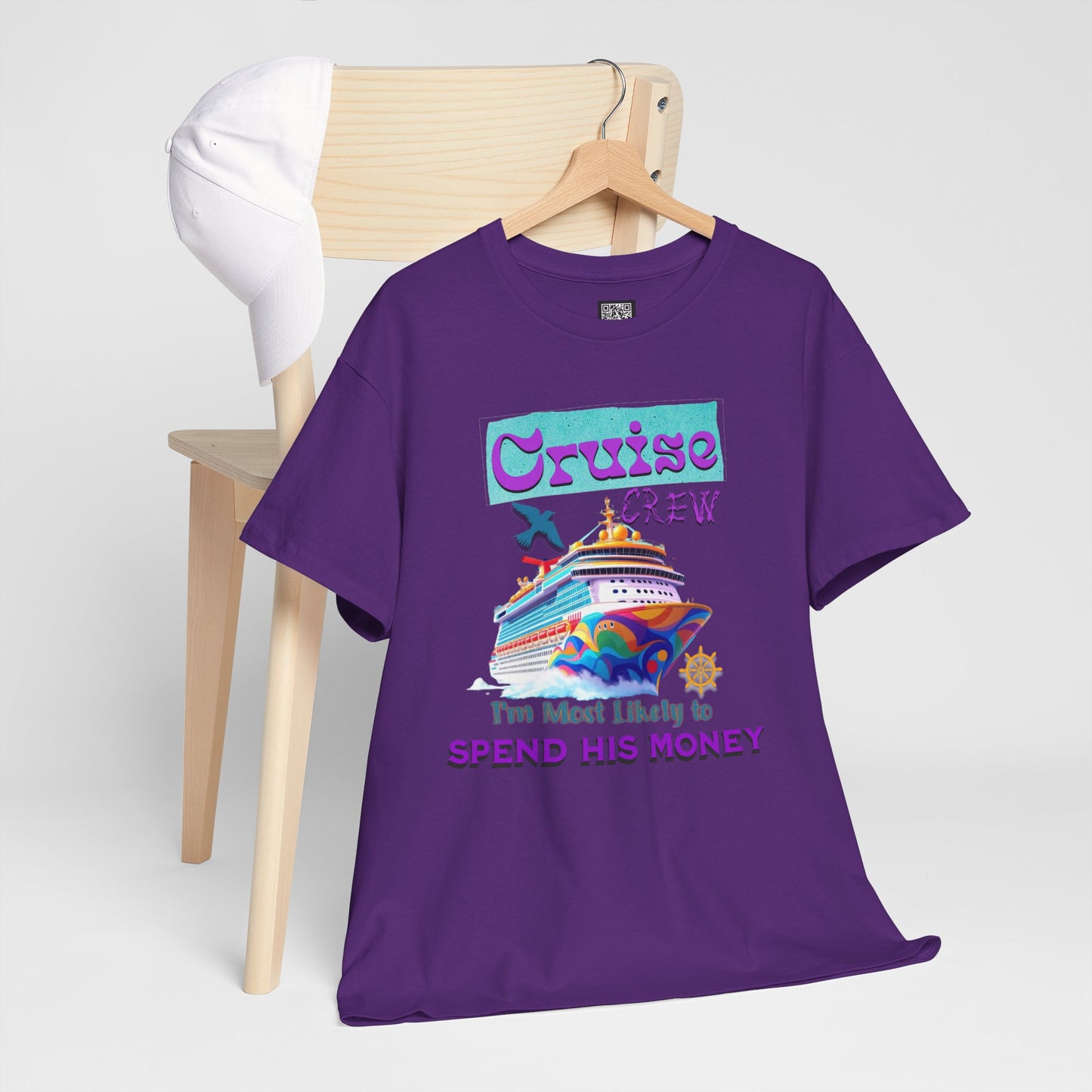 Funny Cruise Crew Tee, Vacation T-Shirt, Gift for Cruise Lovers, Vacation Humor Apparel, Travel Enthusiast Shirt, Spend His Money Tee