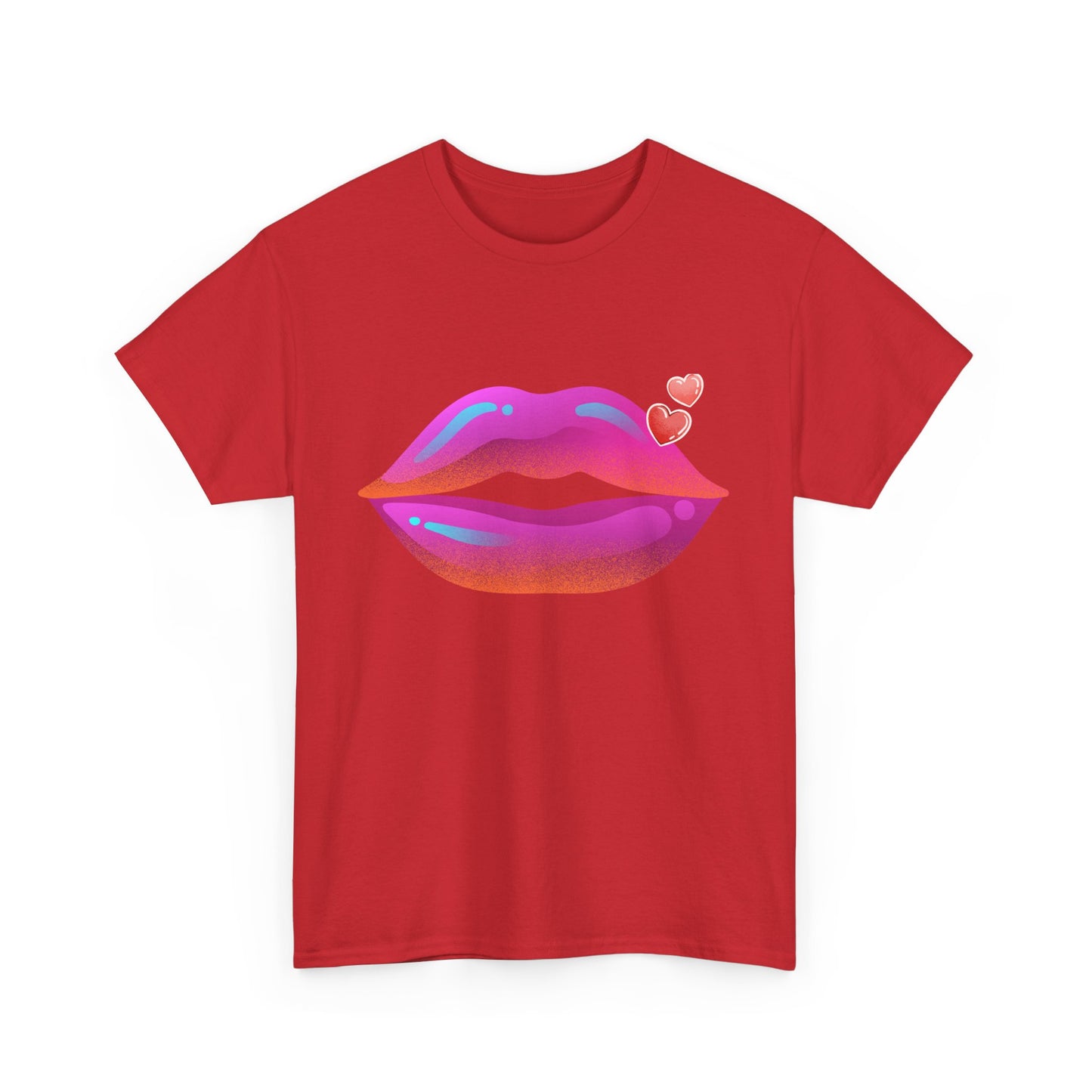 Bold Kiss Lips with Hearts Shirt, Vibrant Pop Art Lip T-Shirt, Valentine T-Shirt Gift, Lip Art Shirt, Black History T-Shirts for Women