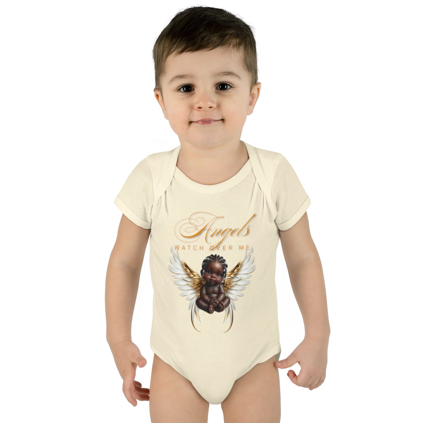 Angel Watch Over Me Infant Bodysuit – Adorable Baby Outfit for Newborns, Divine Guidance Baby Onesies, Religious Baby Onesies