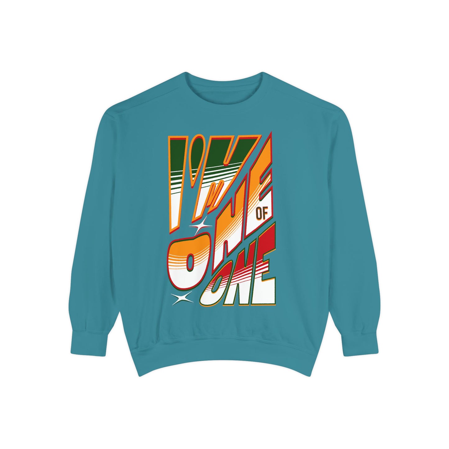 Vibrant One of One Sweatshirt, Juneteenth Garment-Dyed Sweatshirt, Red, Yellow, Green Sweatshirt, Trendy Afrocentric Color Shirt