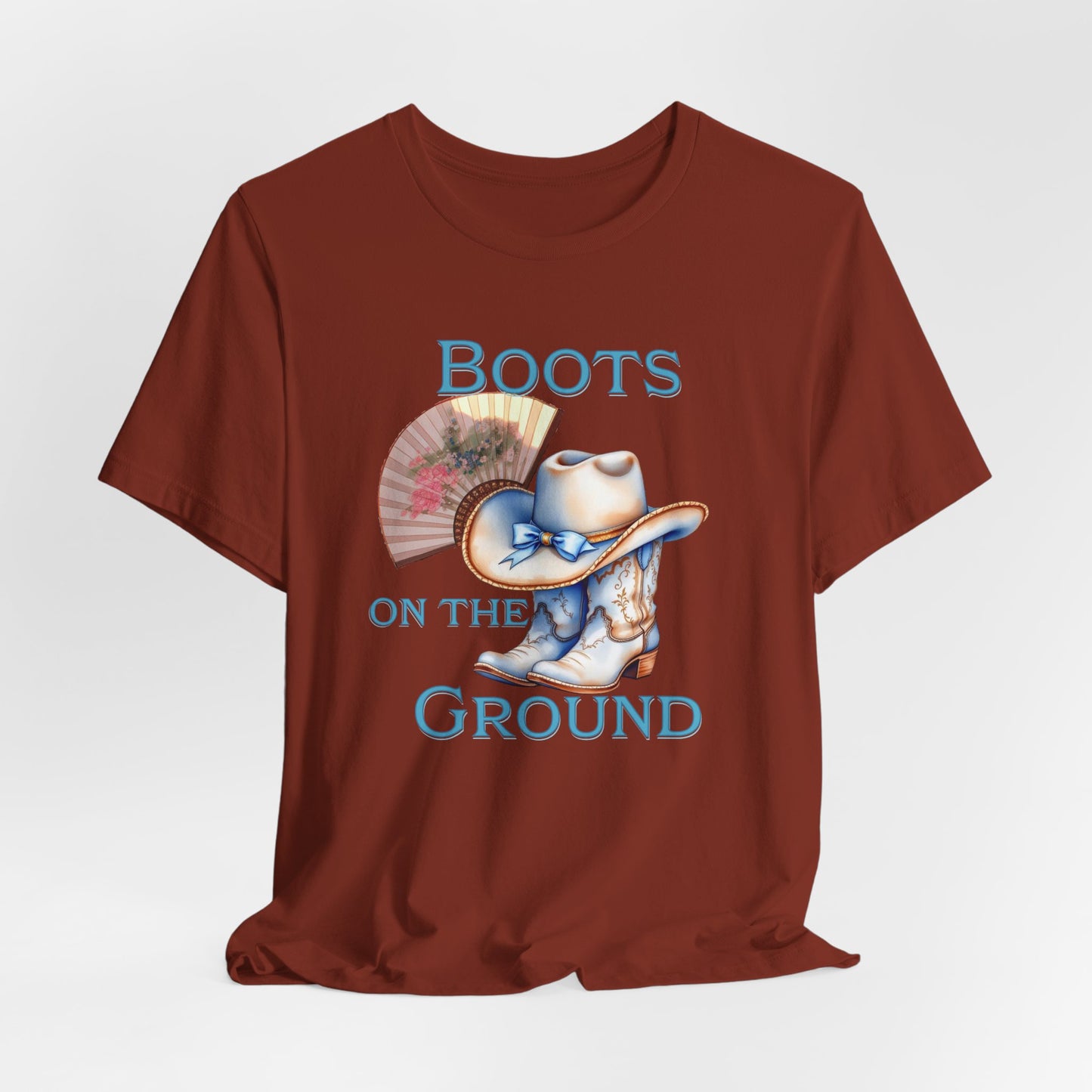 Cowboy Boots Graphic Tee - "Boots on the Ground" Inspired Design, Unisex Shirt for Men and Women, Country Music Lover Tees