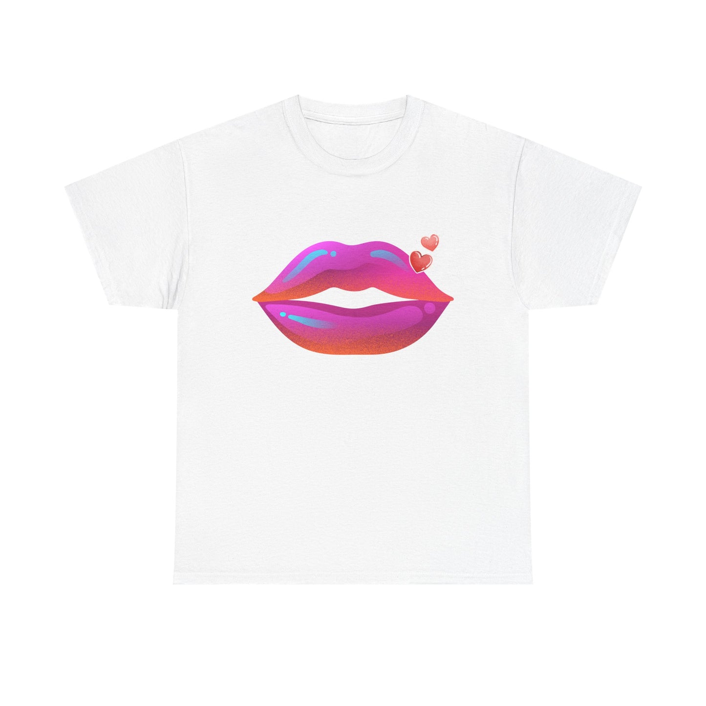 Bold Kiss Lips with Hearts Shirt, Vibrant Pop Art Lip T-Shirt, Valentine T-Shirt Gift, Lip Art Shirt, Black History T-Shirts for Women