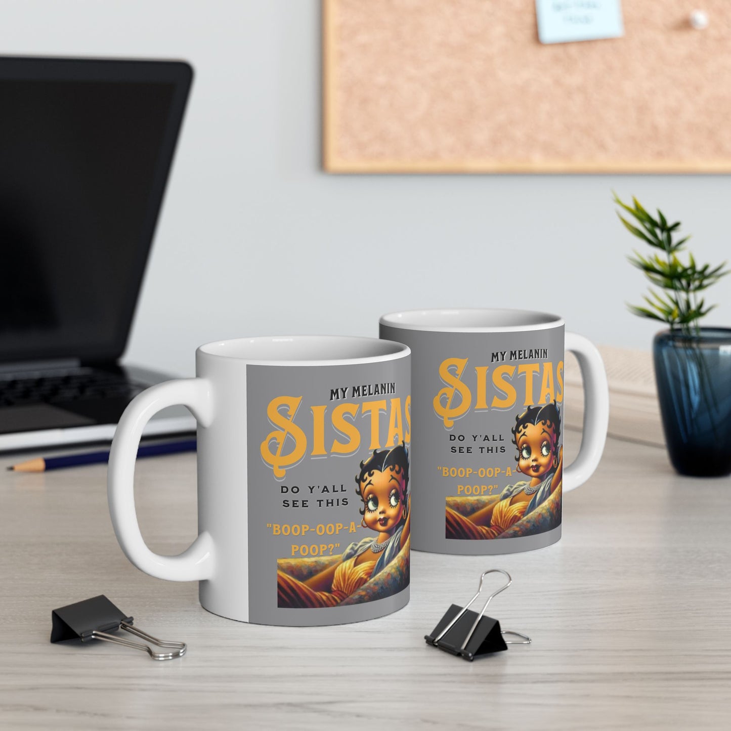 Black Betty Boop Ceramic Mug, (11oz, 15oz), Melanin Betty Boop Humorous Mug, 92 Percent Black Women Mugs, Betty Boop Merchandise