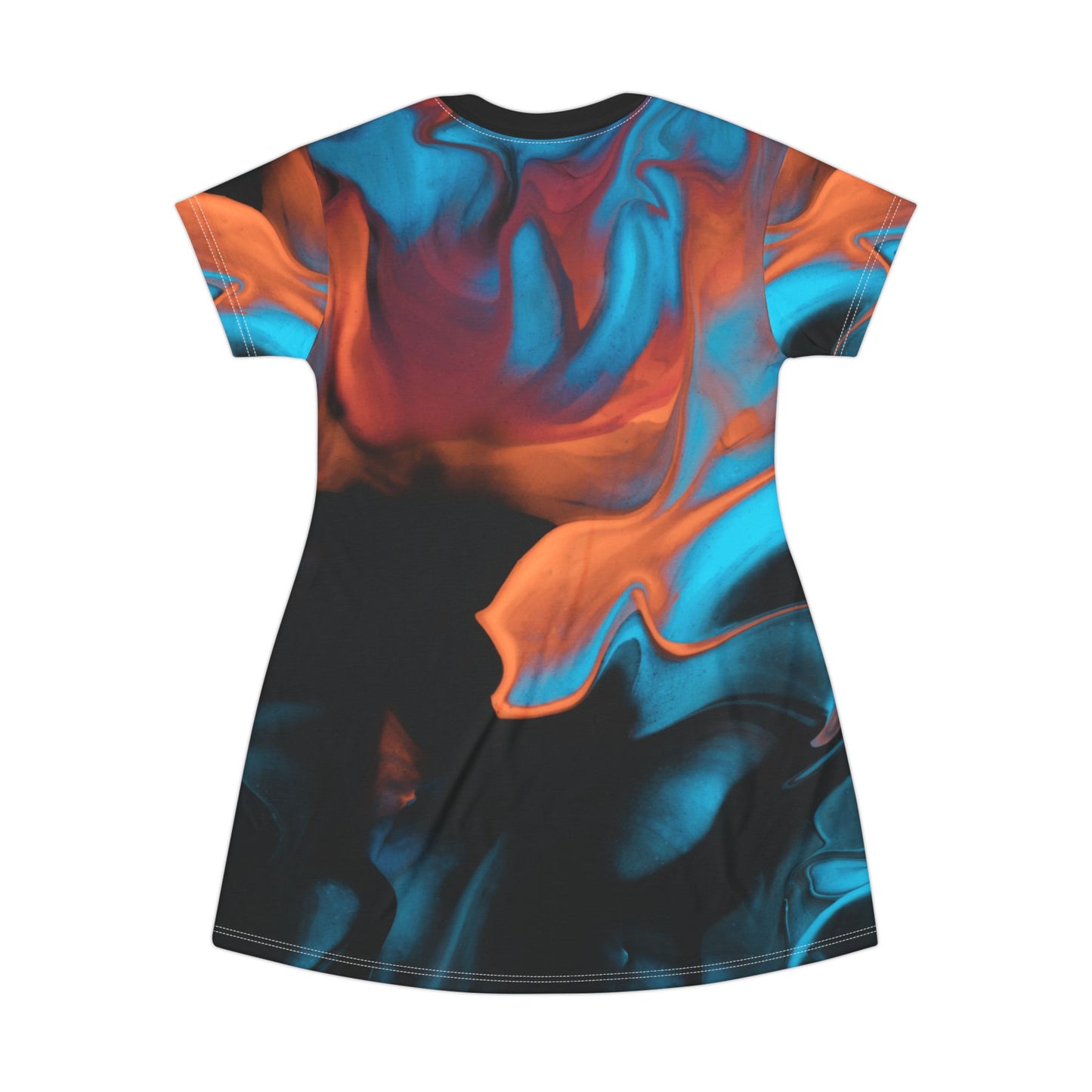 Vibrant Marble T-Shirt Dress for Casual Style, Cute Summer T-Shirt Dress for Women and Teens, Matching Bikini Sold Separately