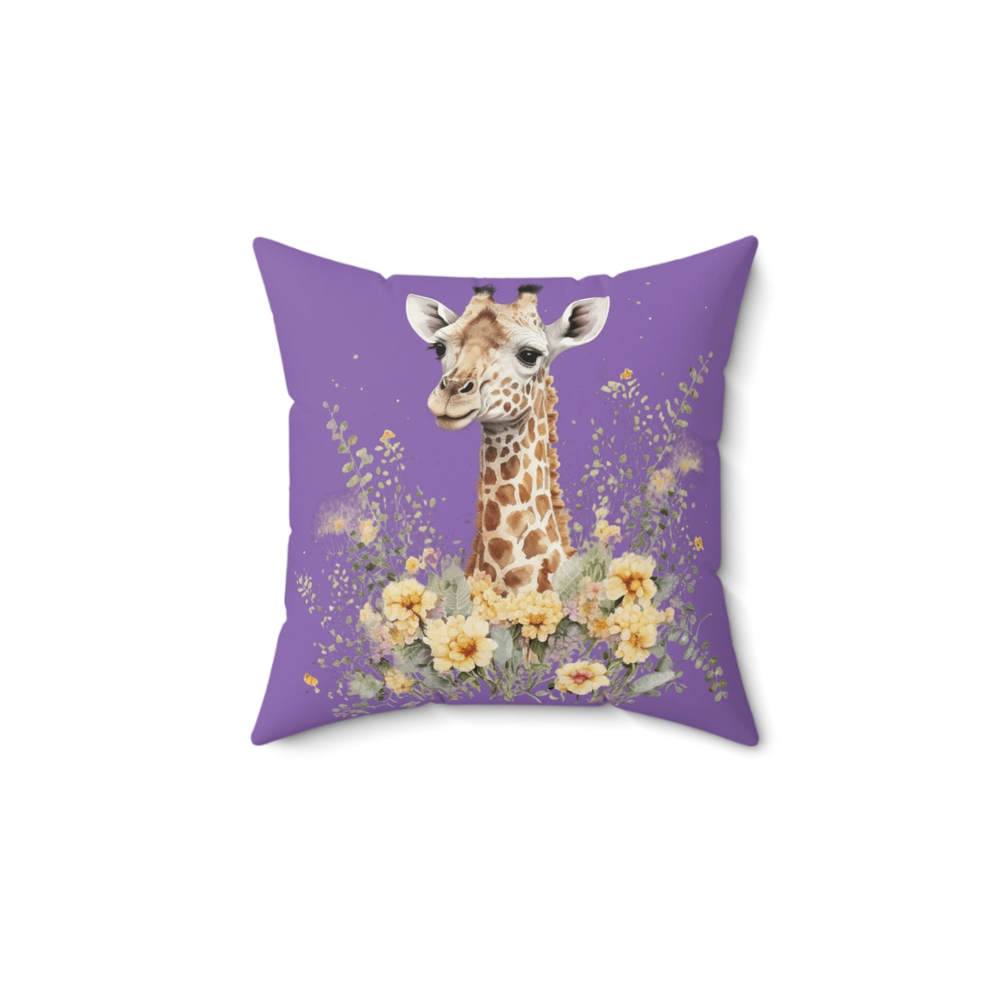 Baby Giraffe Square Pillow, Purple Giraffe Accent Pillow, Baby Giraffe Throw Pillows, Cute Baby Giraffe Pillow, Baby Shower Gift for Boy or Girl