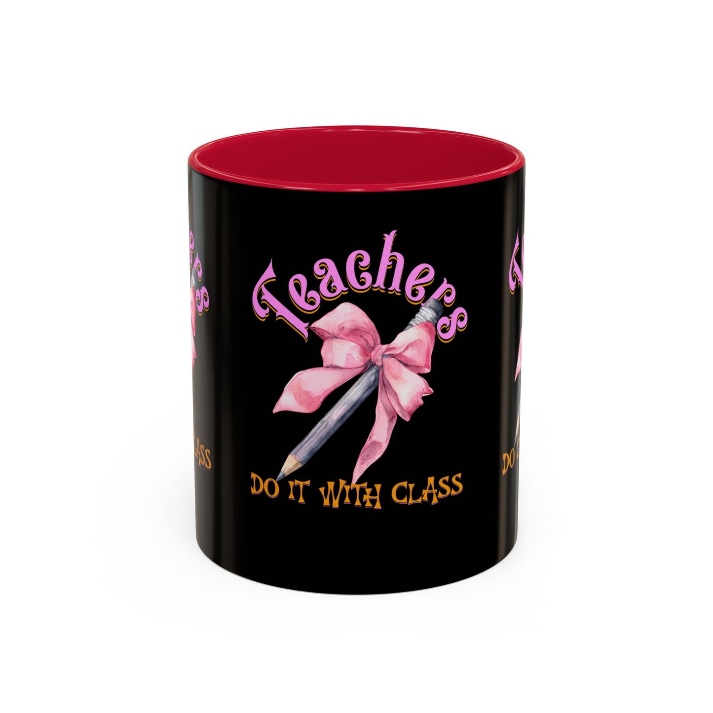 Colorful Mugs (11oz, 15oz), Teacher Appreciation Gift, Cute Gift for Teachers, Coffee Mug for Teachers, Coquette Bow Coffee Mug