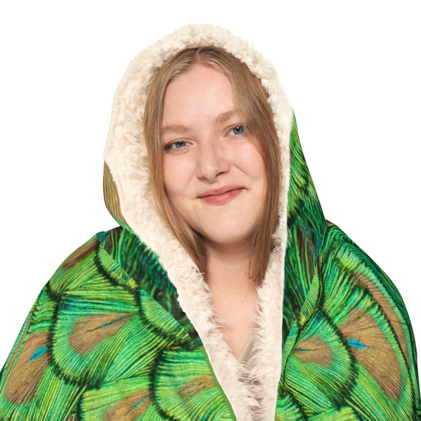 Peacock Pattern Snuggle Blanket - Cozy Hooded Throw for Relaxation & Gifts, Soft and Comfortable Mother's Day Gift,