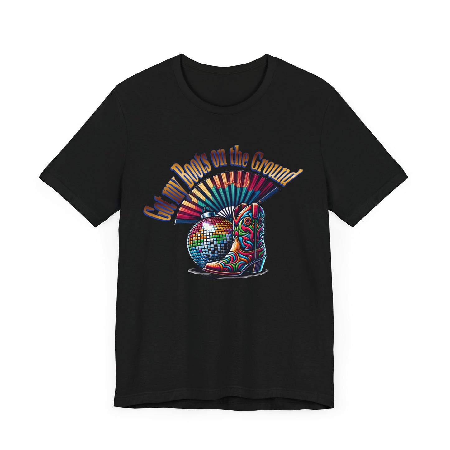 Boots on the Ground Groove Tee, Disco Ball Unisex Jersey Tee - Fun Tee for Latest Dance Crave Boots on the Ground Music Lovers