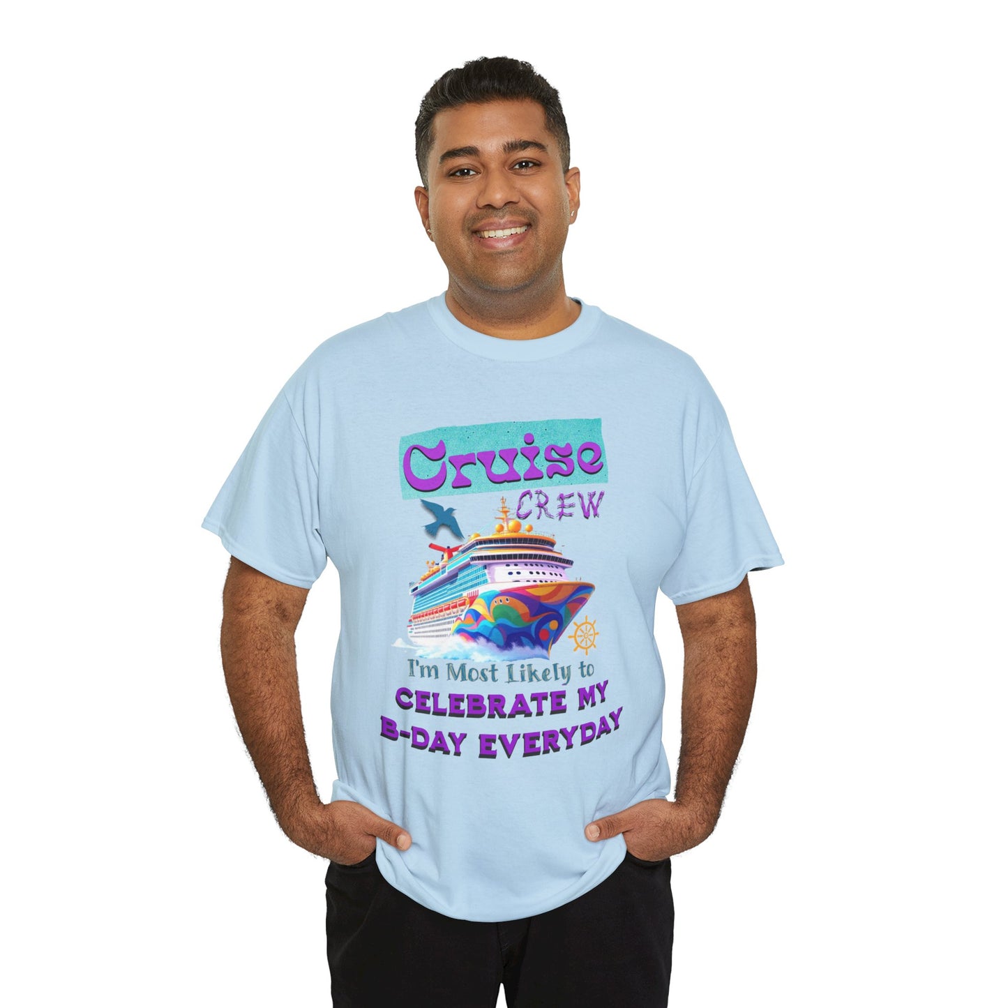 Cruise Crew Birthday Tee, Unisex Cotton T-Shirt, Vacation Apparel, Party Outfit, Gift for Travelers, Fun Cruise Wear, Cruise Birthday T-Shirt