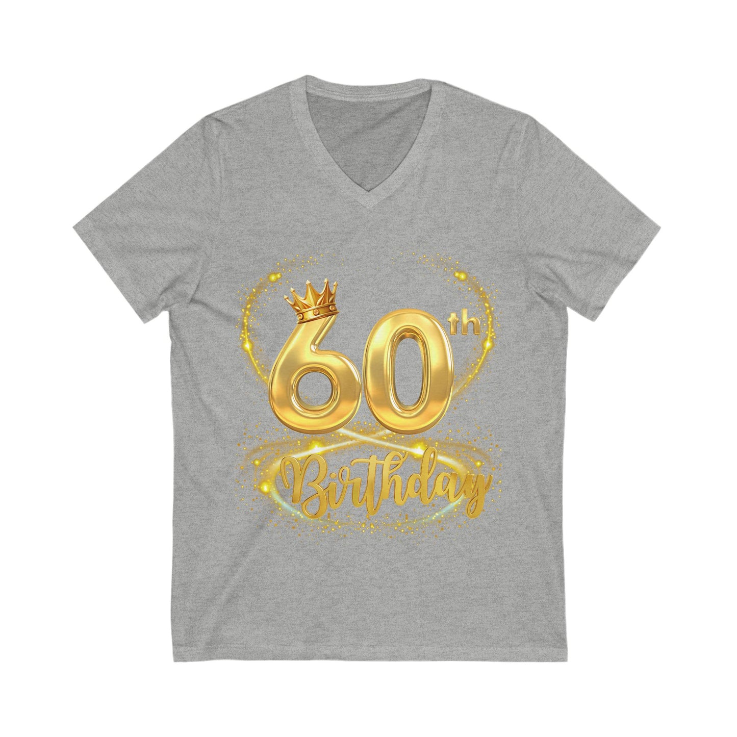 60th Birthday Jersey Short Sleeve V-Neck Tee,
