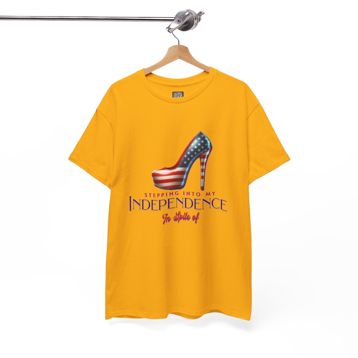 Independence Celebration Tee, Cute Women Heavy Cotton T-Shirt, Patriotic 4th of July Shirt, Cute Flag Gift for Her, Summer Style