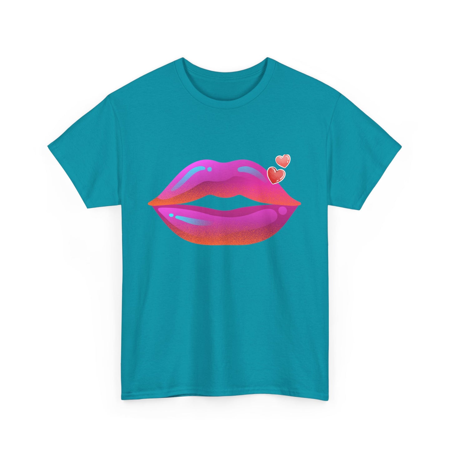 Bold Kiss Lips with Hearts Shirt, Vibrant Pop Art Lip T-Shirt, Valentine T-Shirt Gift, Lip Art Shirt, Black History T-Shirts for Women