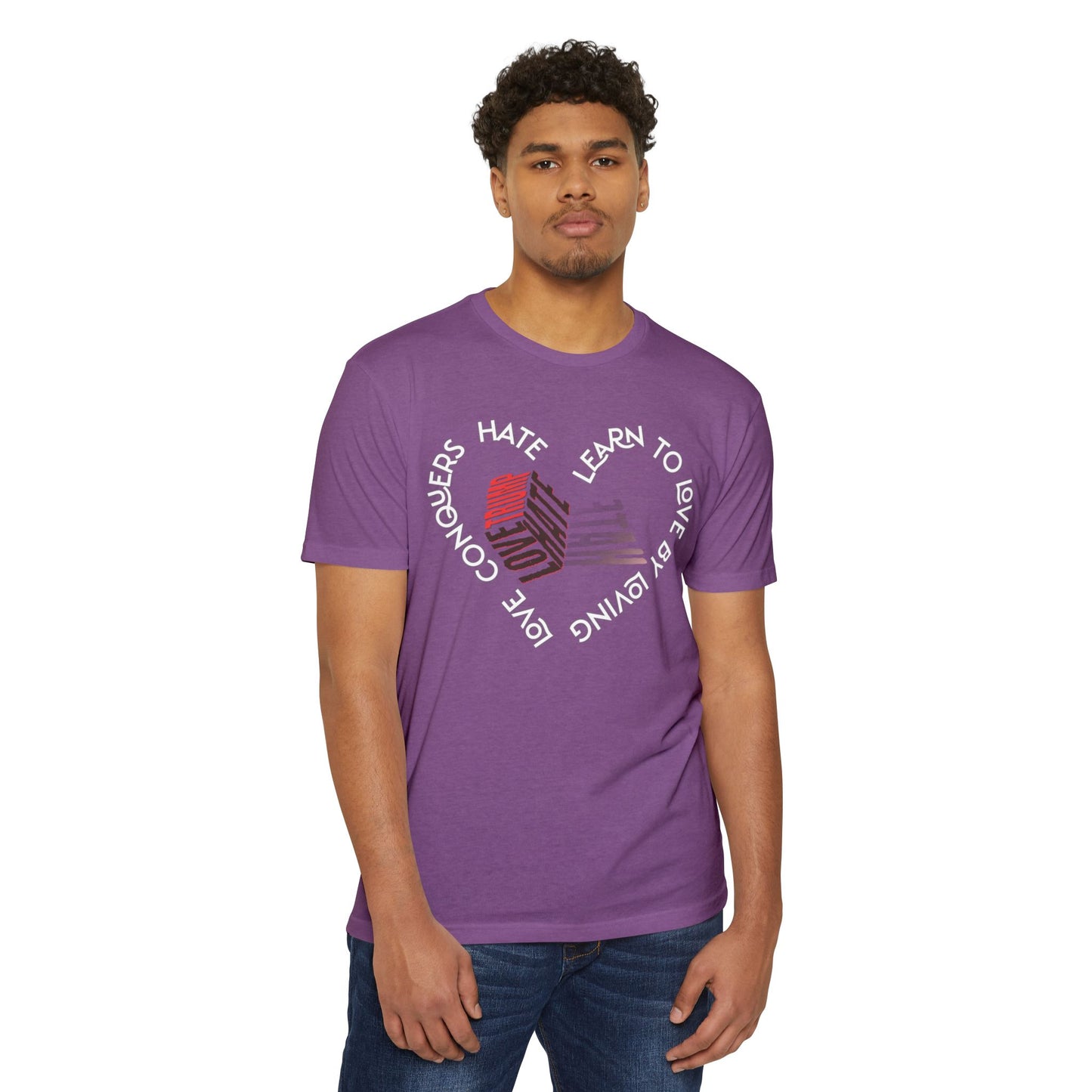 Vibrant Love Trump Hate Unisex T-Shirt, Graphic Tee for Casual Wear, Ideal for Gift, Summer Vibes, Celebration Style, Trendy Streetwear