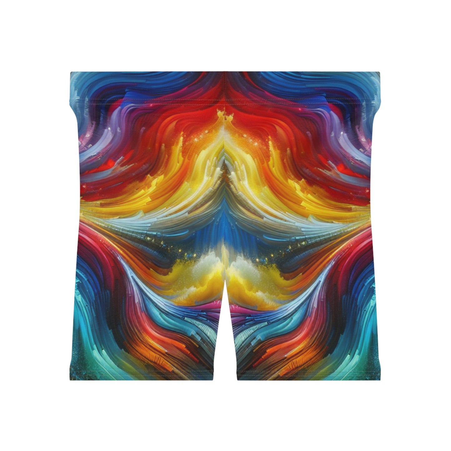 Colorful Galaxy Print Women's Biker Shorts - Abstract Swirl Design | Activewear, Fitness, Summer, Beach, Casual Wear, Beach Shorts