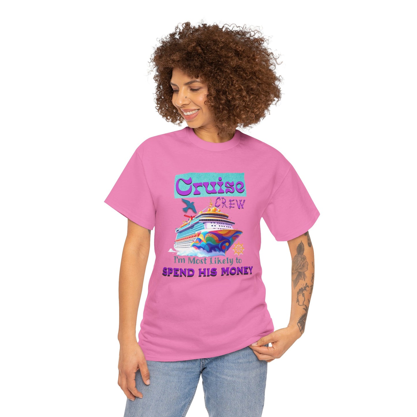 Funny Cruise Crew Tee, Vacation T-Shirt, Gift for Cruise Lovers, Vacation Humor Apparel, Travel Enthusiast Shirt, Spend His Money Tee