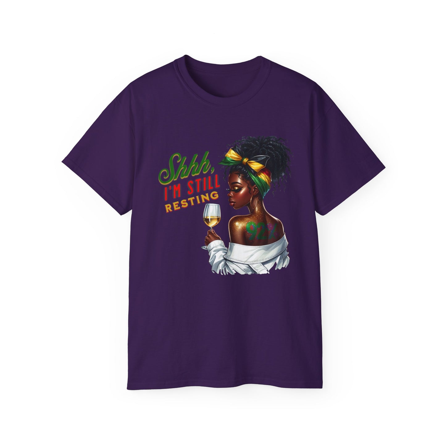 92% Black Women – Shhh, I’m Still Resting Tee, Melanin Magic Shirts, Black Women Empowerment Shirt, Black Excellence Tees, Self-Care & Rest