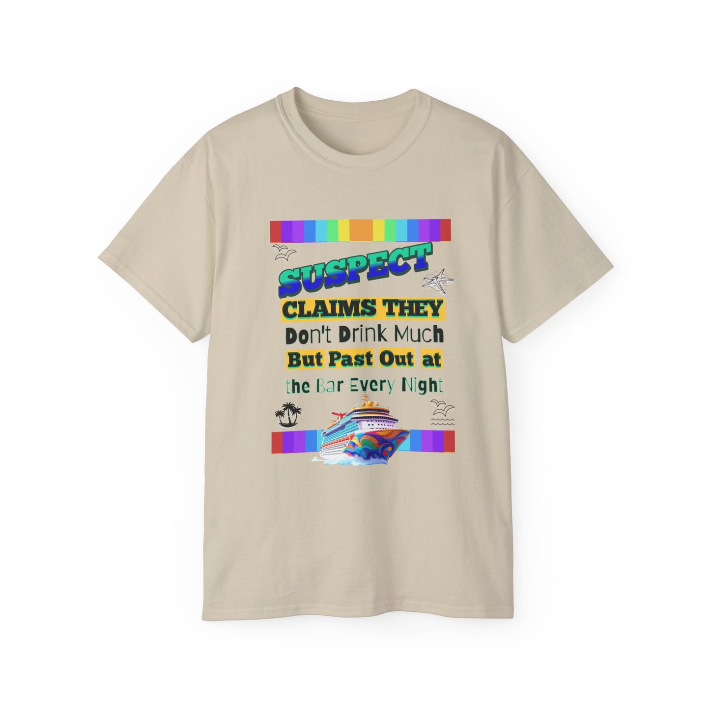 Colorful Humorous Unisex Cruise Vacation Tee: Perfect Gift for Cruise Crew Lovers, Fun Nights Out, Vacation Casual Wear, and More