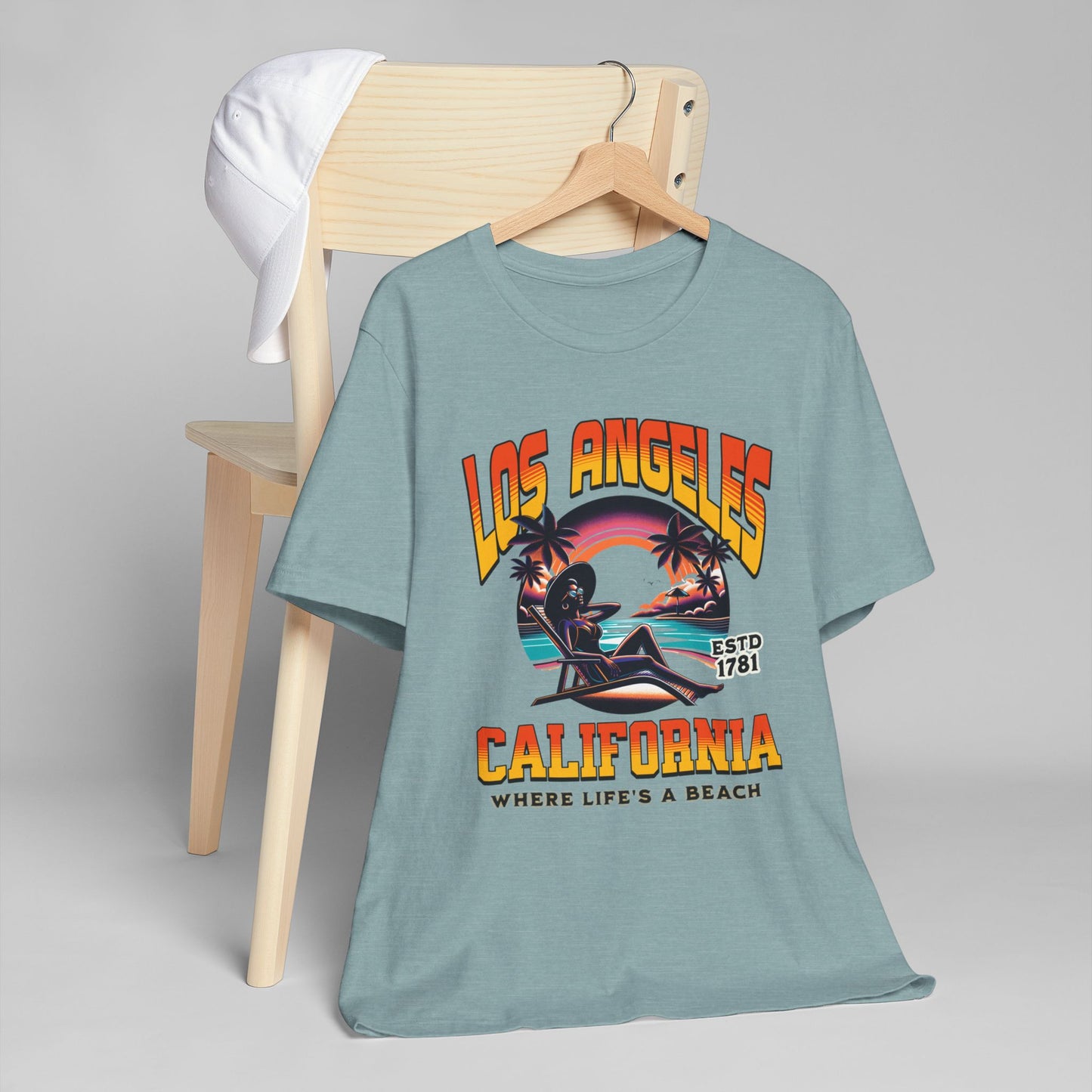 Los Angeles Vibes – “Where Life’s a Beach” Tee, Los Angeles Style Clothing, Beach Style T-Shirt, Rep Your City Los Angeles