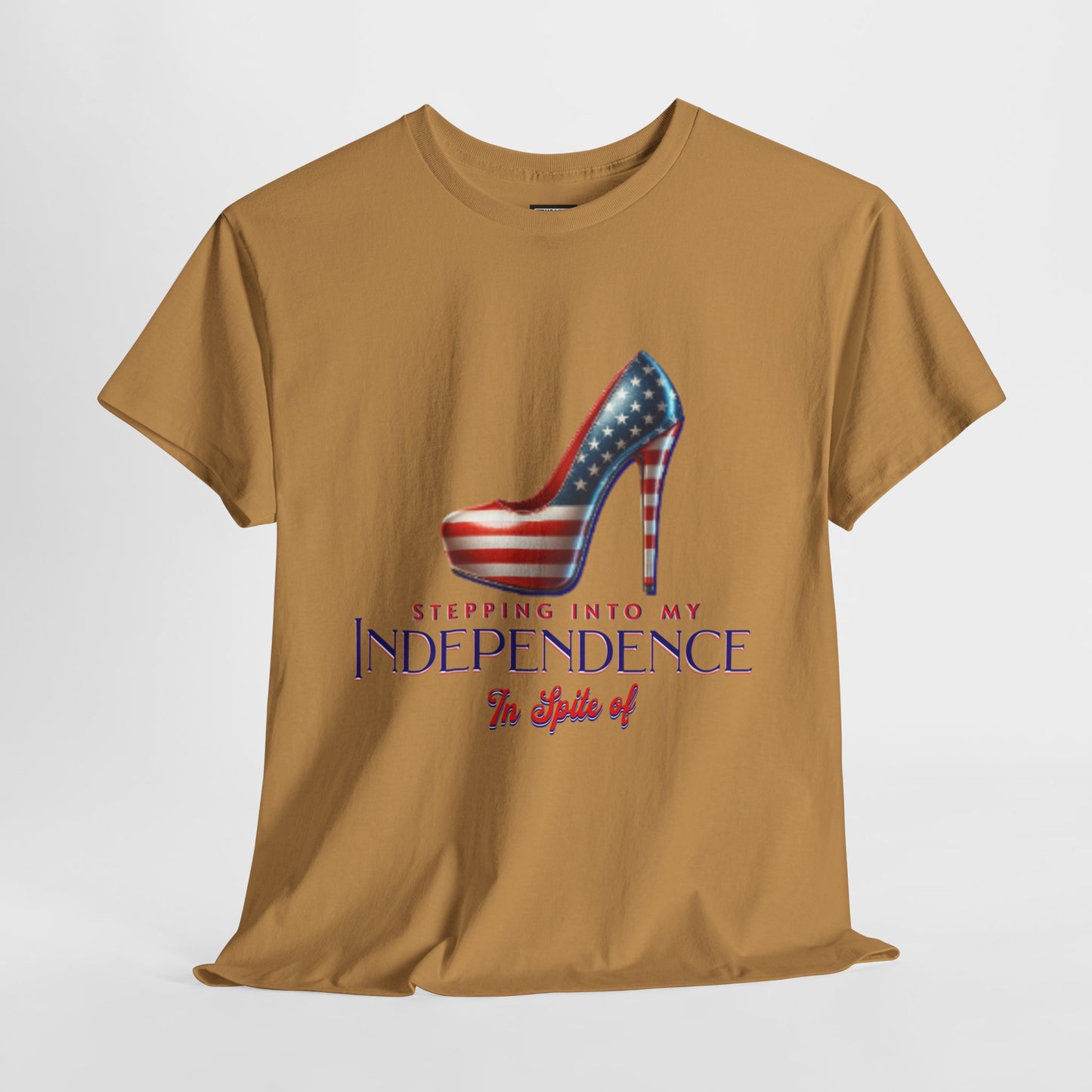 Independence Celebration Tee, Cute Women Heavy Cotton T-Shirt, Patriotic 4th of July Shirt, Cute Flag Gift for Her, Summer Style