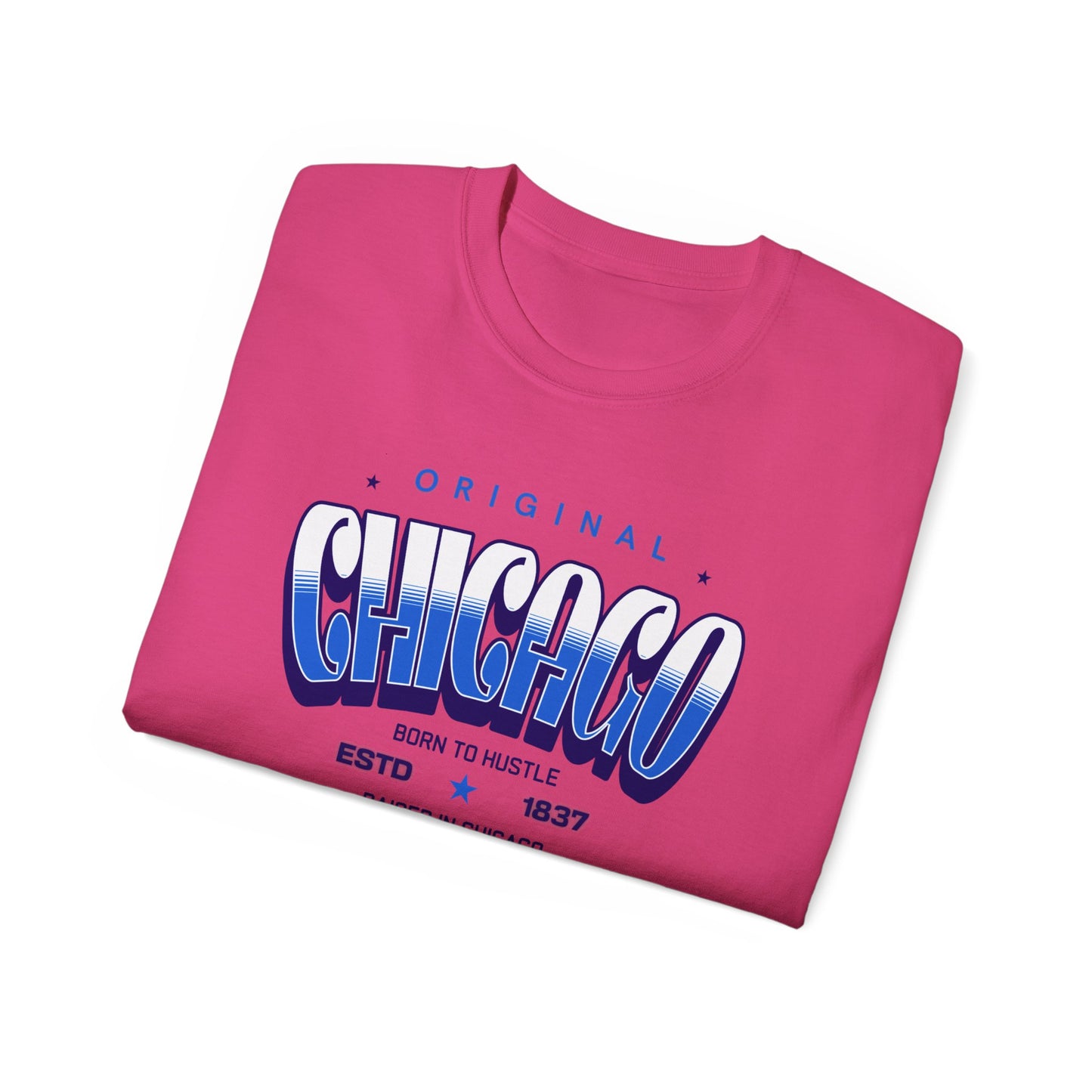 Chicago Hustle Graphic Tee, Streetwear T-Shirt, Gift for Travelers, Chicago Souvenir, Unisex Chicago T-Shirts Casual Wear. Chi-Town Tees