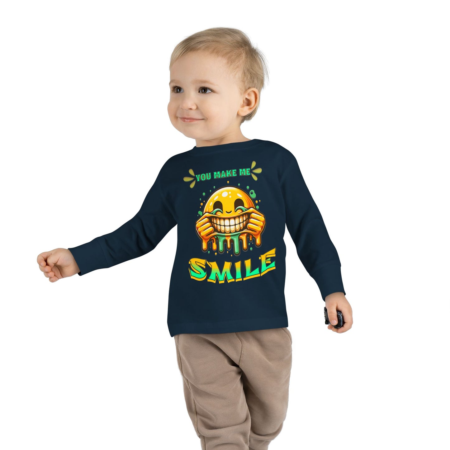 You Make Me Smile Toddler Long Sleeve Tee, Cute Kids T-Shirt, Joyful Nursery Clothing, Gift for Toddlers, Fall Fashion T-Shirts