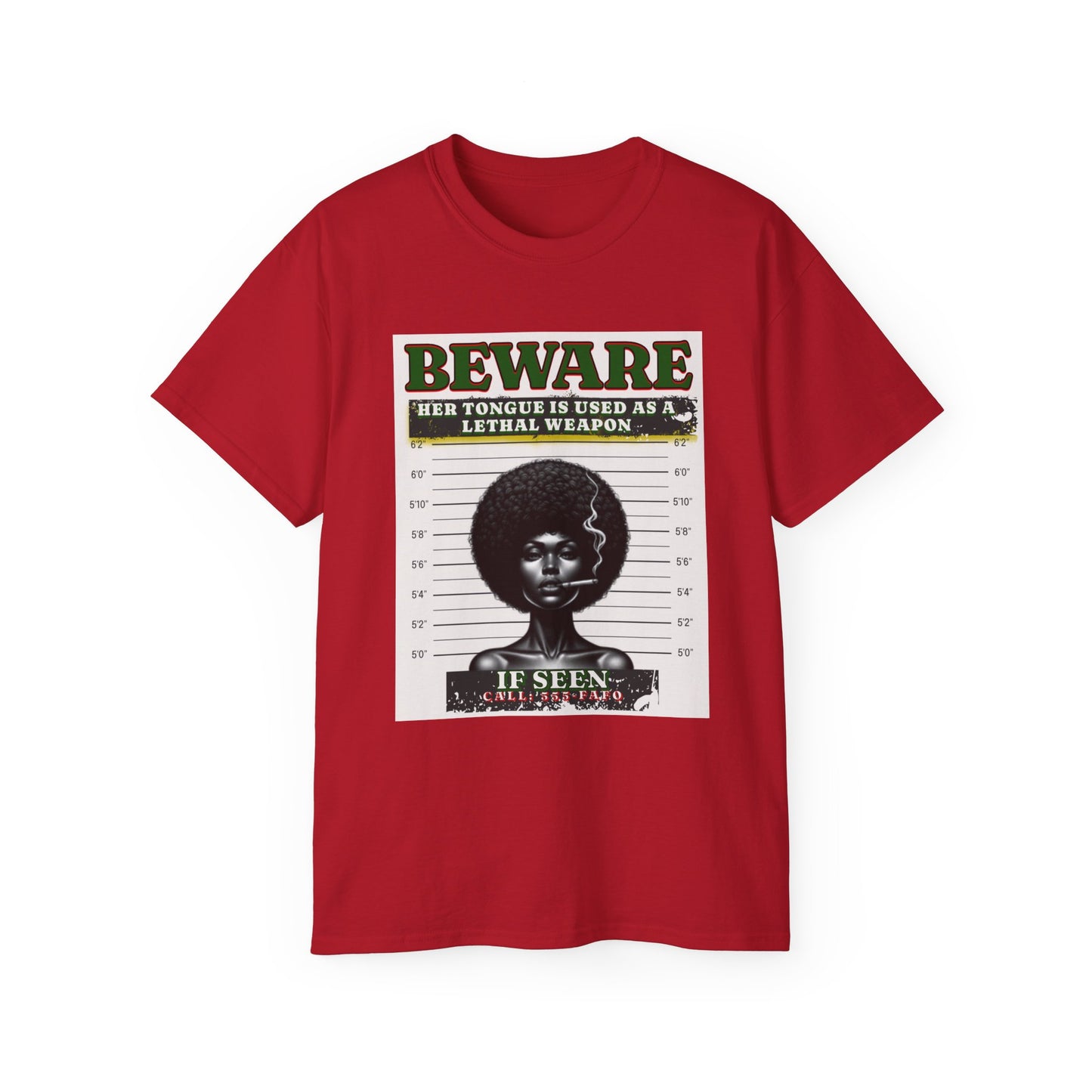 Empowering Graphic Tee, Her Tongue is a Lethal Weapon Shirt, FAFO Cotton T-Shirt, Inspirational Art Tee, Funny Trendy Gift for Friends