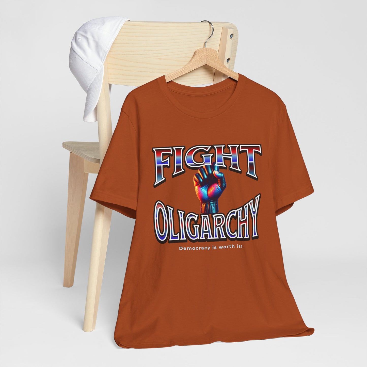 Fight Oligarchy, Democracy is Worth It! Fight Oligarchy Save Democracy Tee, Activists Protest T-Shirt, Political Rally Gear