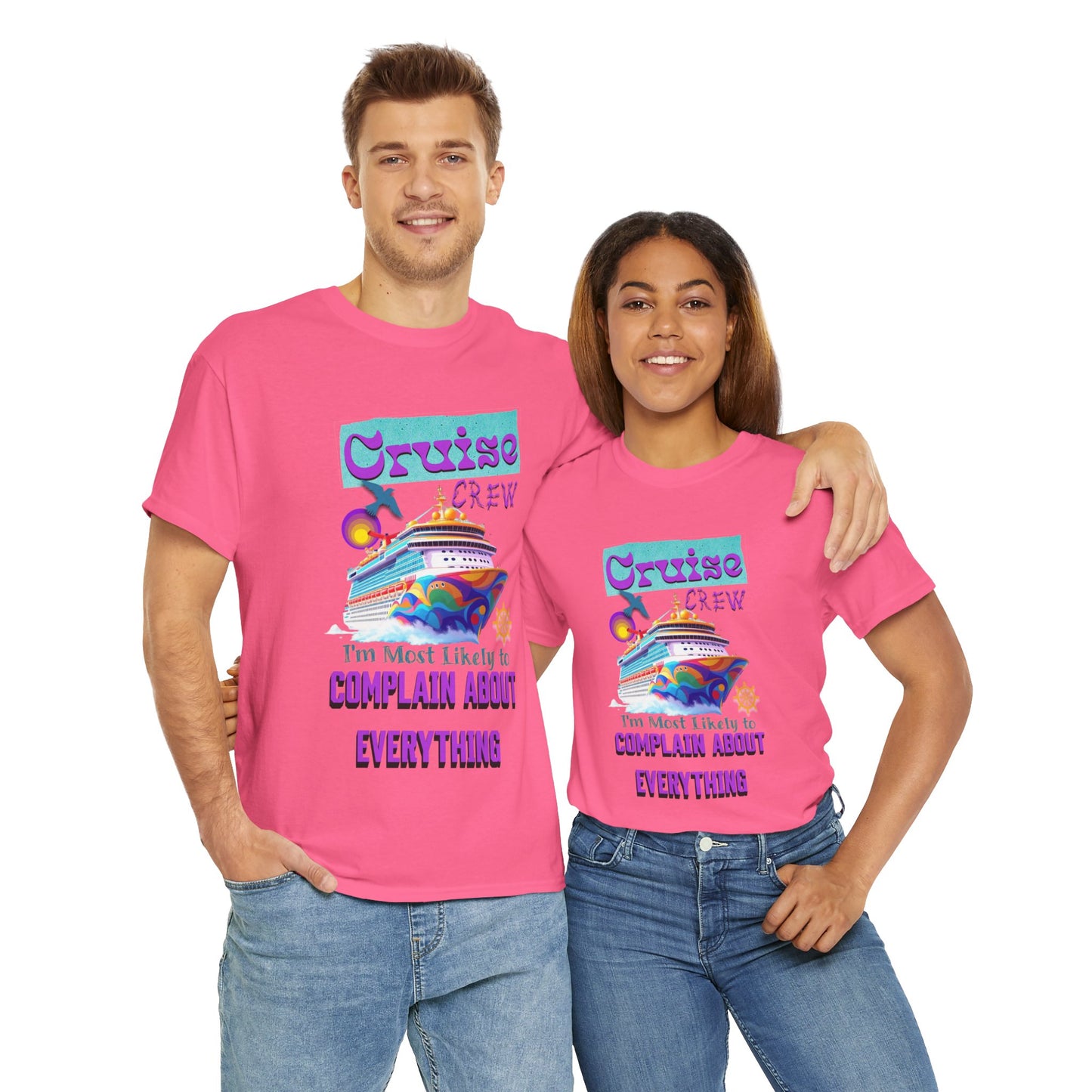 Cruise Crew Unisex Heavy Cotton Tee - Fun Travel T-Shirt for Vacations, Family Cruises, Summer Adventures, Gift for Cruise Travelers,