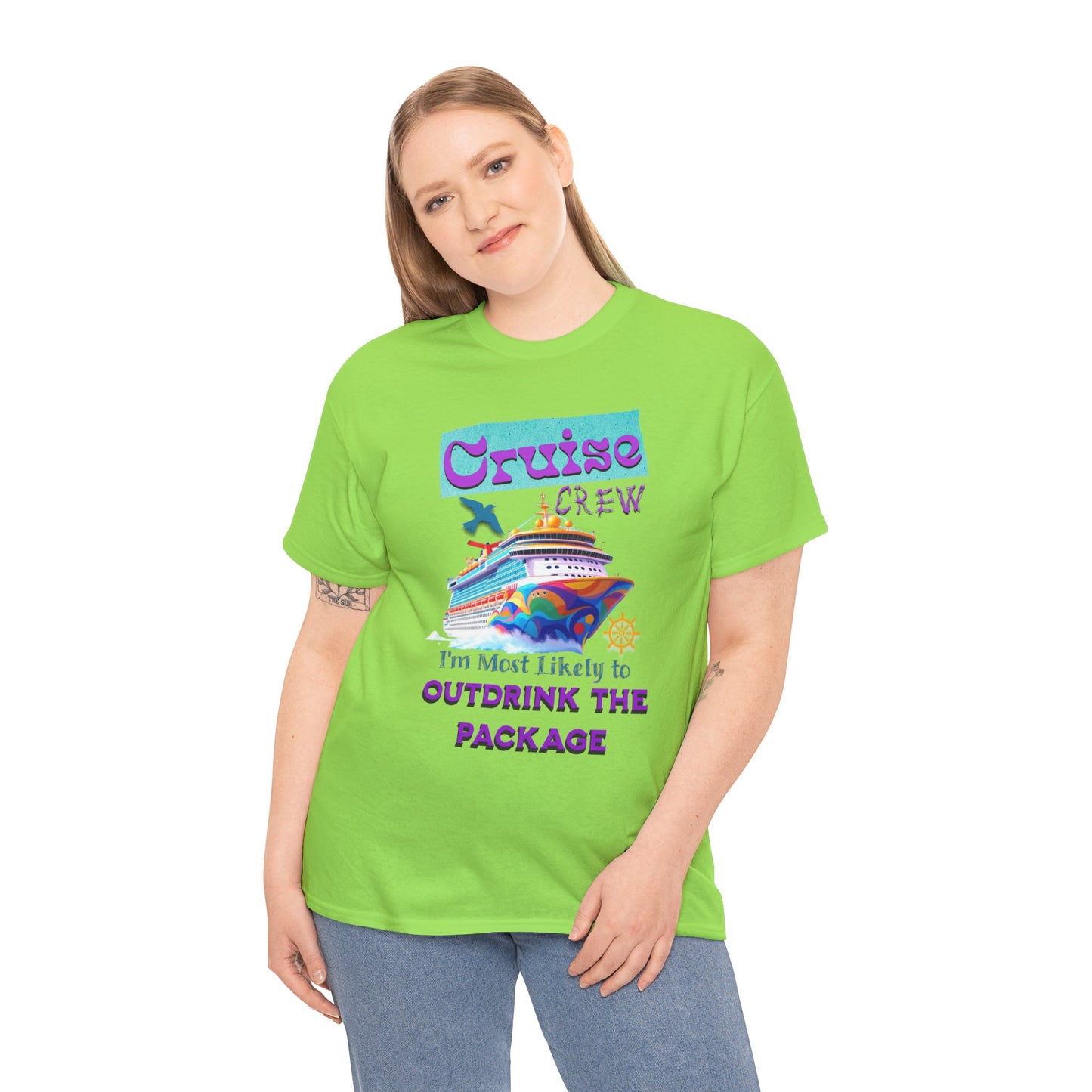 Cruise Crew Outdrink Package Tee | Fun Vacation T-Shirt | Perfect for Summer, Group Trips, Gifts, Drink Package T-Shirt for Cruise