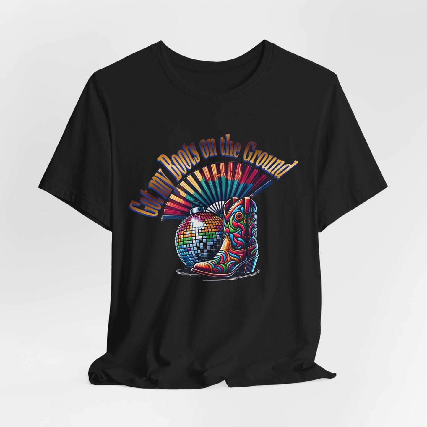 Boots on the Ground Groove Tee, Disco Ball Unisex Jersey Tee - Fun Tee for Latest Dance Crave Boots on the Ground Music Lovers