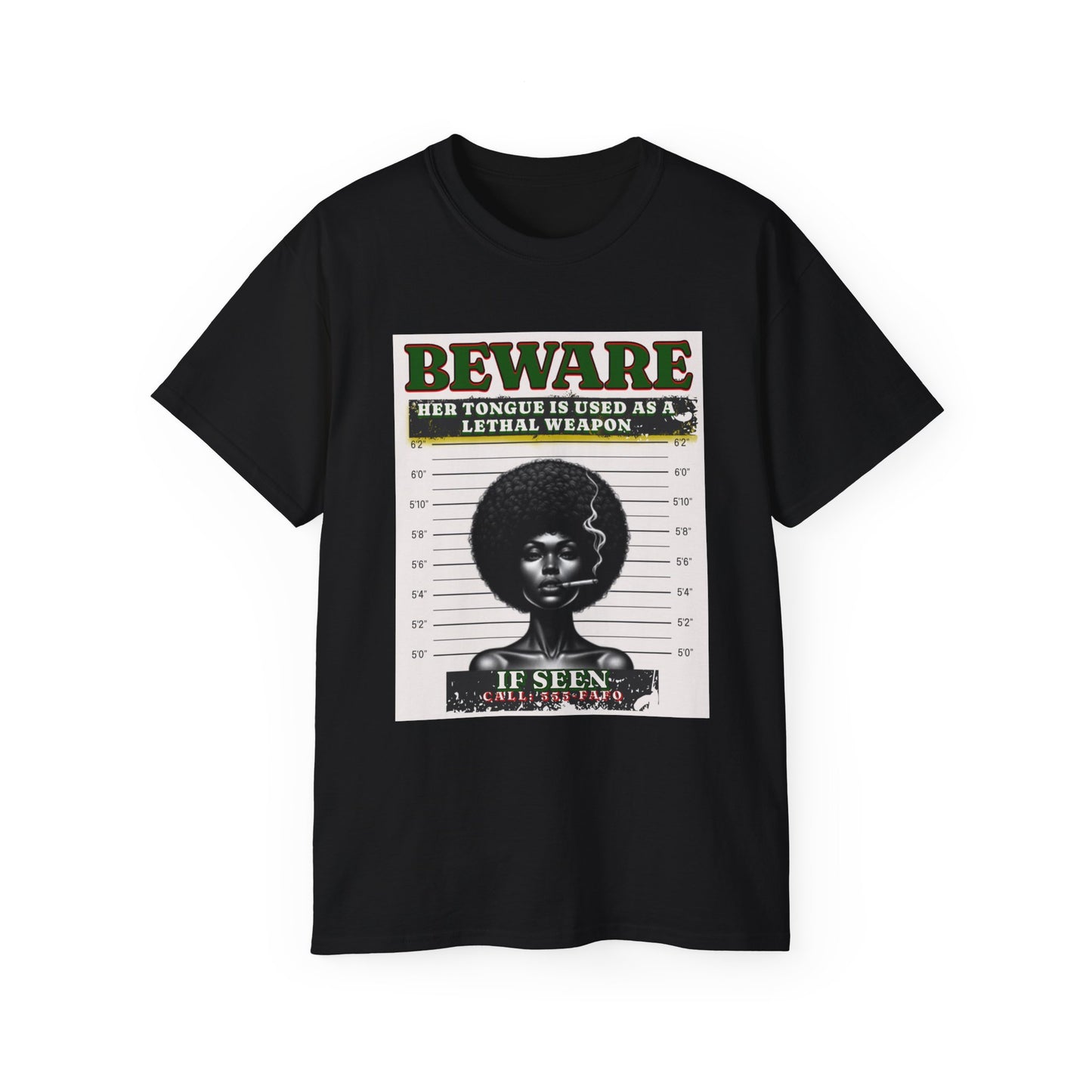 Empowering Graphic Tee, Her Tongue is a Lethal Weapon Shirt, FAFO Cotton T-Shirt, Inspirational Art Tee, Funny Trendy Gift for Friends