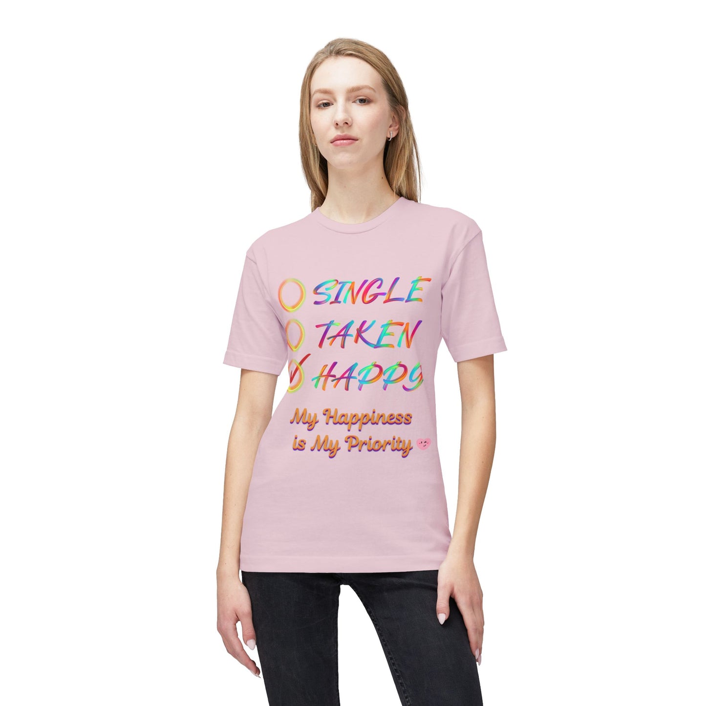 My Happiness is My Priority, Unisex Midweight T-shirt, Valentine to Myself T-Shirt, Valentine T-Shirt, Self-Love T-Shirts, Taken, Single Happy