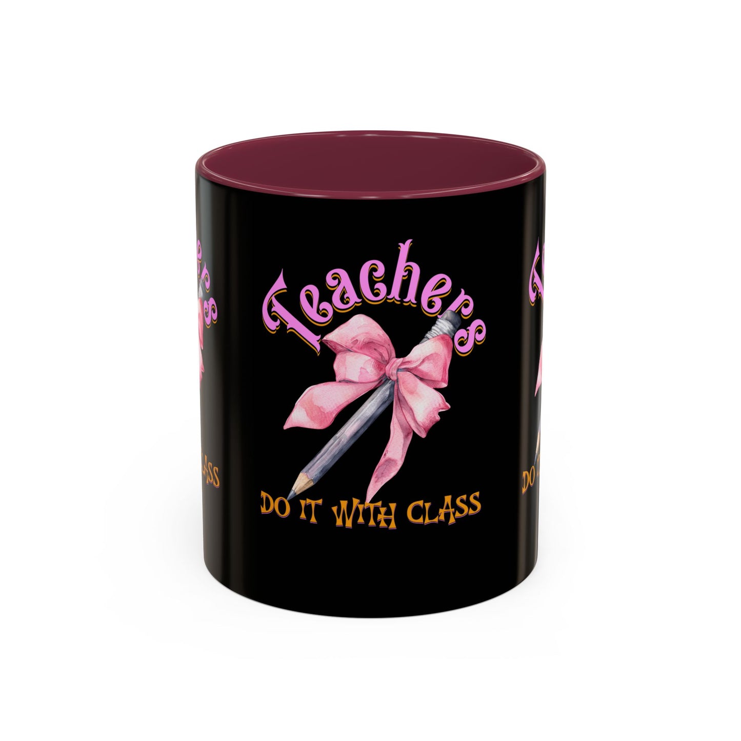 Colorful Mugs (11oz, 15oz), Teacher Appreciation Gift, Cute Gift for Teachers, Coffee Mug for Teachers, Coquette Bow Coffee Mug