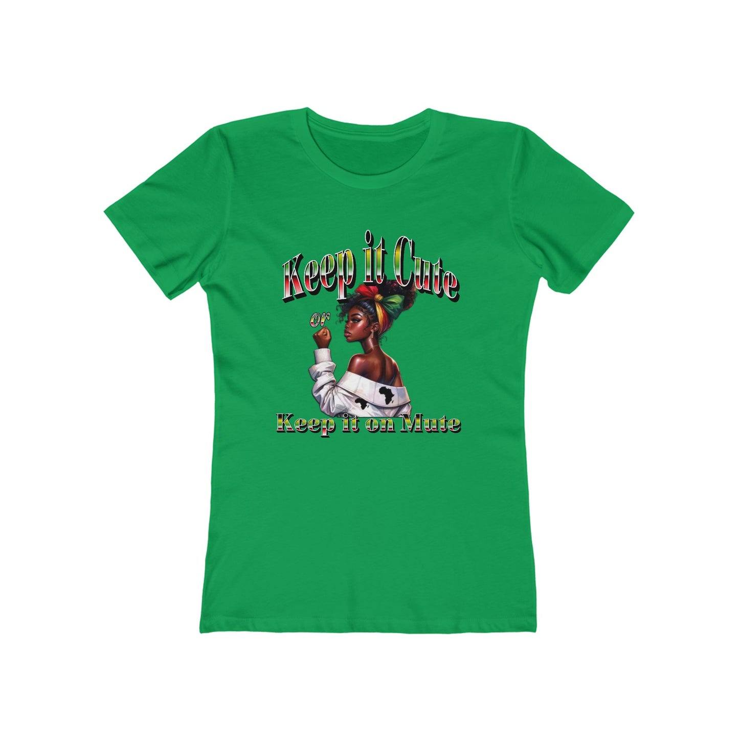 Keep It Cute Women's Boyfriend Tee - Stylish Graphic T-Shirt for Everyday Wear, Keep it Cute or Keep it On Mute T-Shirt,