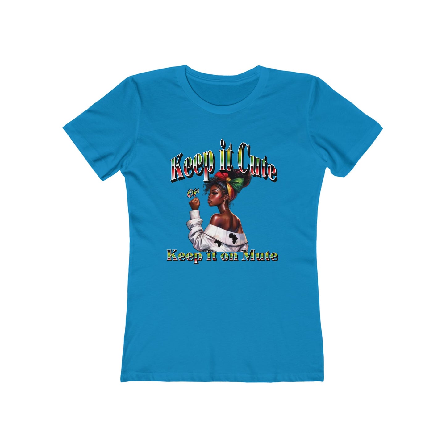 Keep It Cute Women's Boyfriend Tee - Stylish Graphic T-Shirt for Everyday Wear, Keep it Cute or Keep it On Mute T-Shirt,