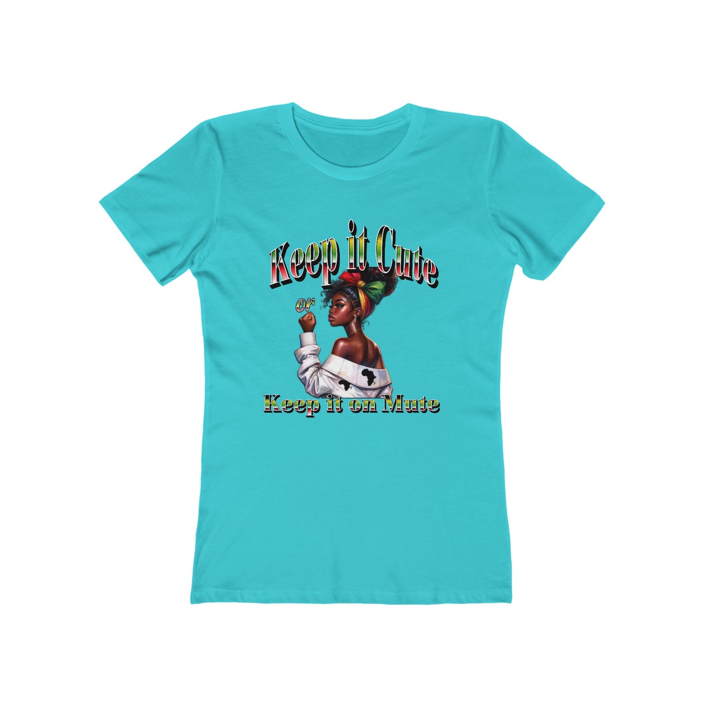 Keep It Cute Women's Boyfriend Tee - Stylish Graphic T-Shirt for Everyday Wear, Keep it Cute or Keep it On Mute T-Shirt,