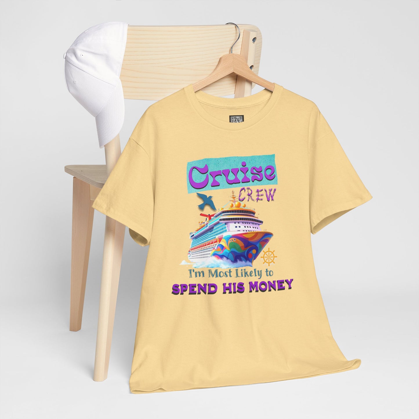Funny Cruise Crew Tee, Vacation T-Shirt, Gift for Cruise Lovers, Vacation Humor Apparel, Travel Enthusiast Shirt, Spend His Money Tee