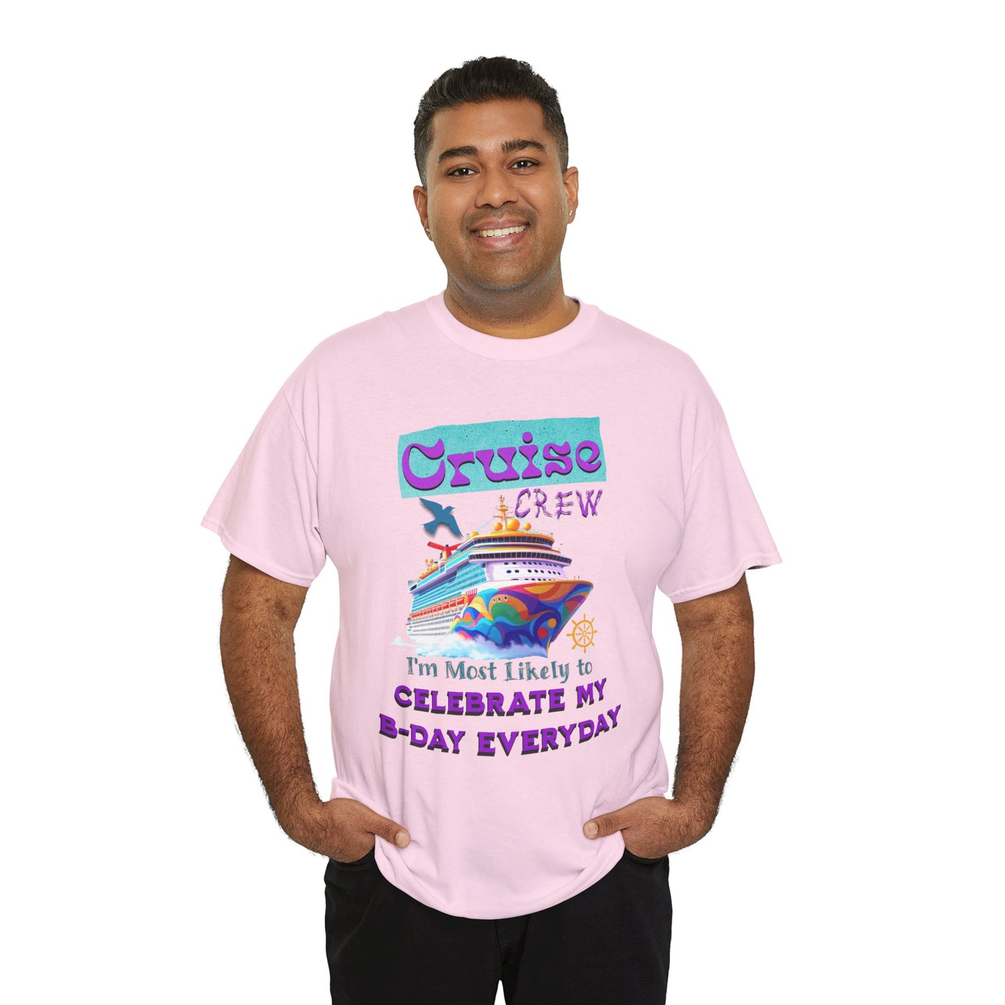 Cruise Crew Birthday Tee, Unisex Cotton T-Shirt, Vacation Apparel, Party Outfit, Gift for Travelers, Fun Cruise Wear, Cruise Birthday T-Shirt